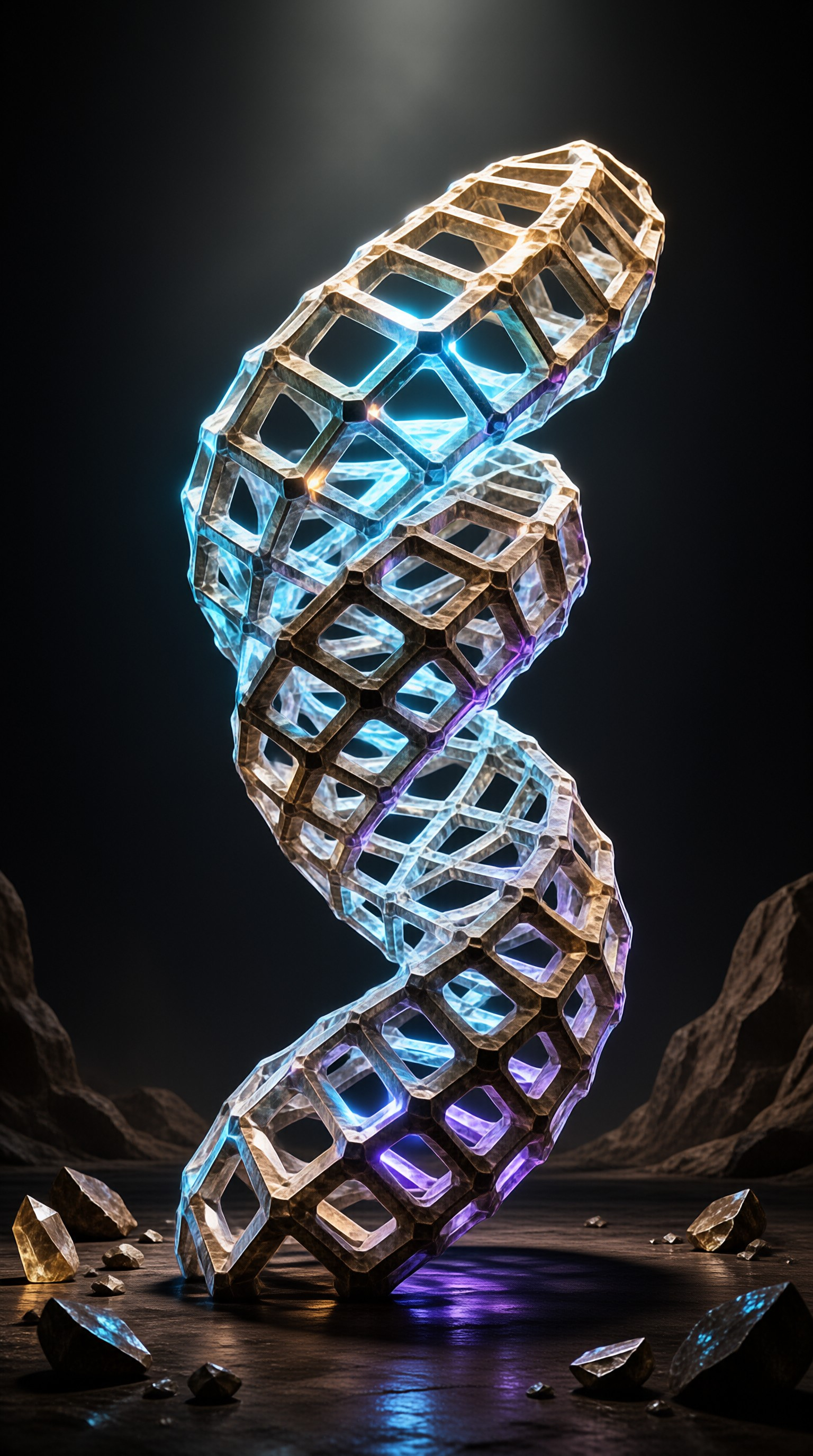 Luminous Geometric Spiral