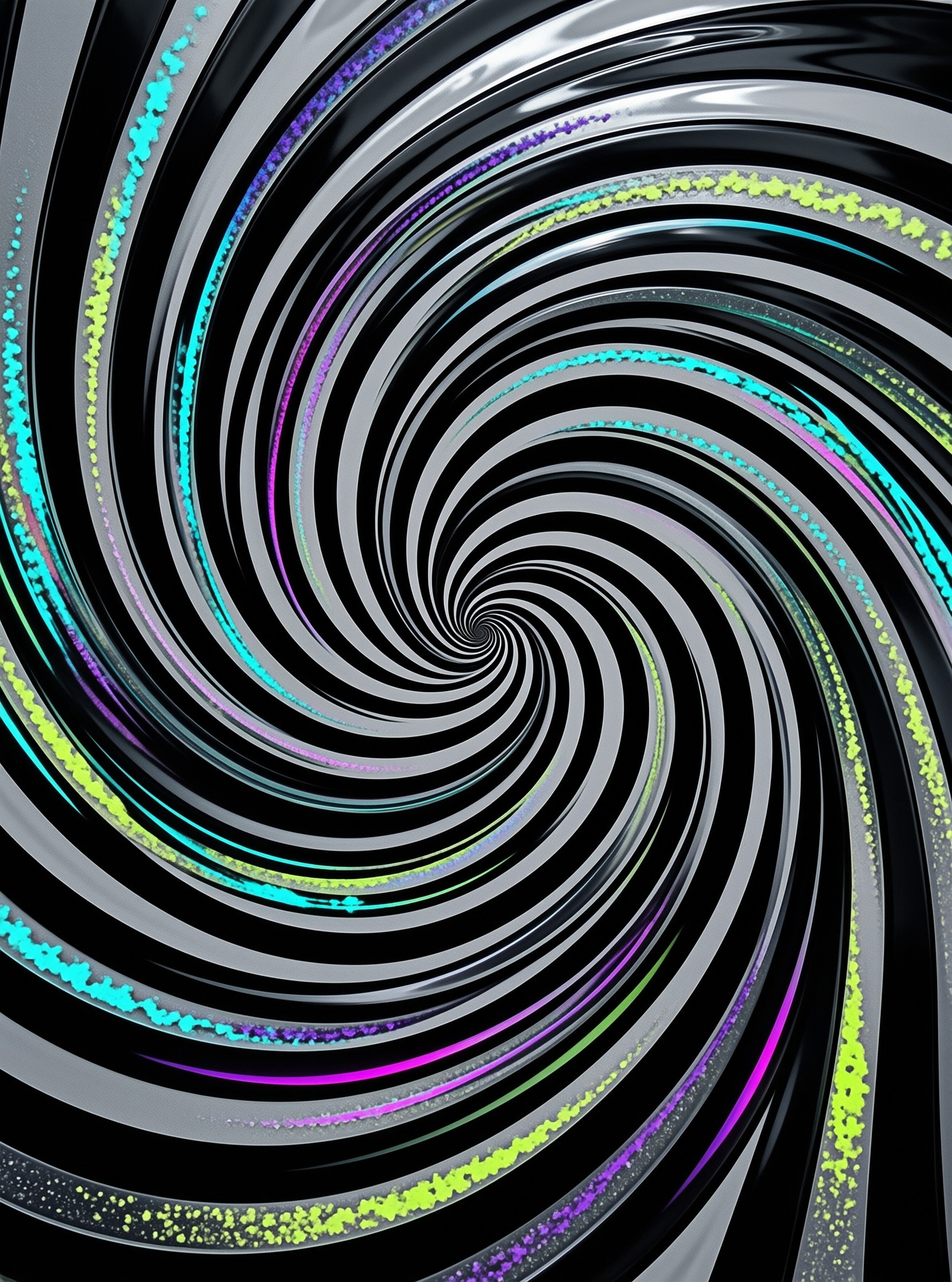 Neon Spiral Abstract Art