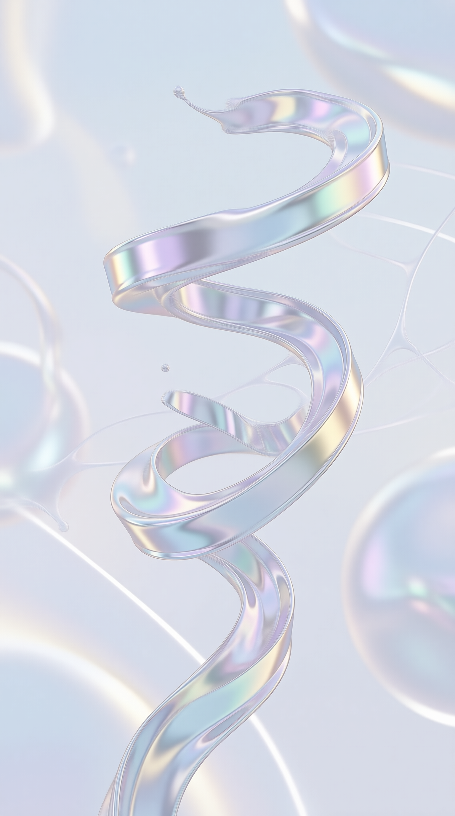 Iridescent Chrome Spiral — Fluid Study