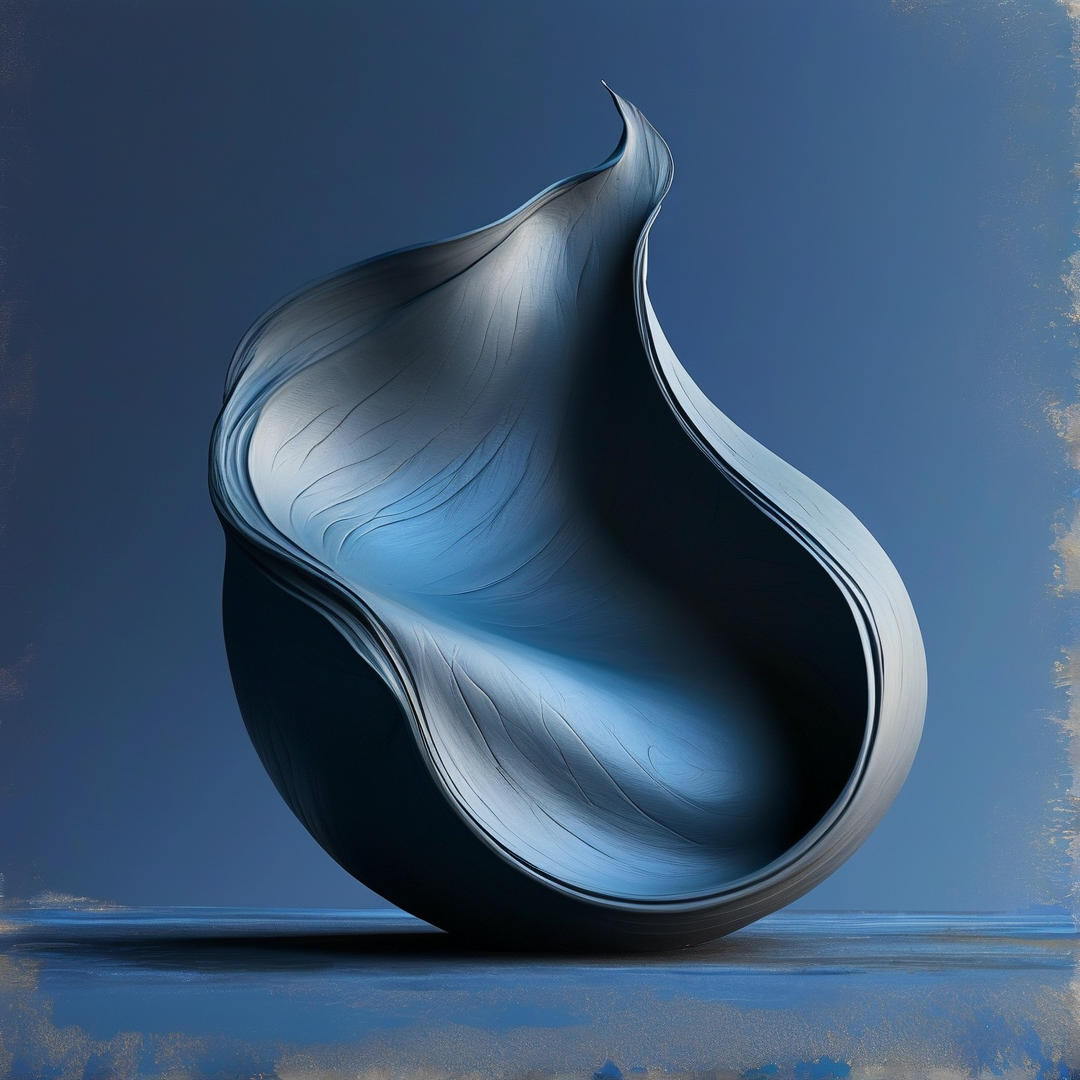 Abstract Blue Fluid Form