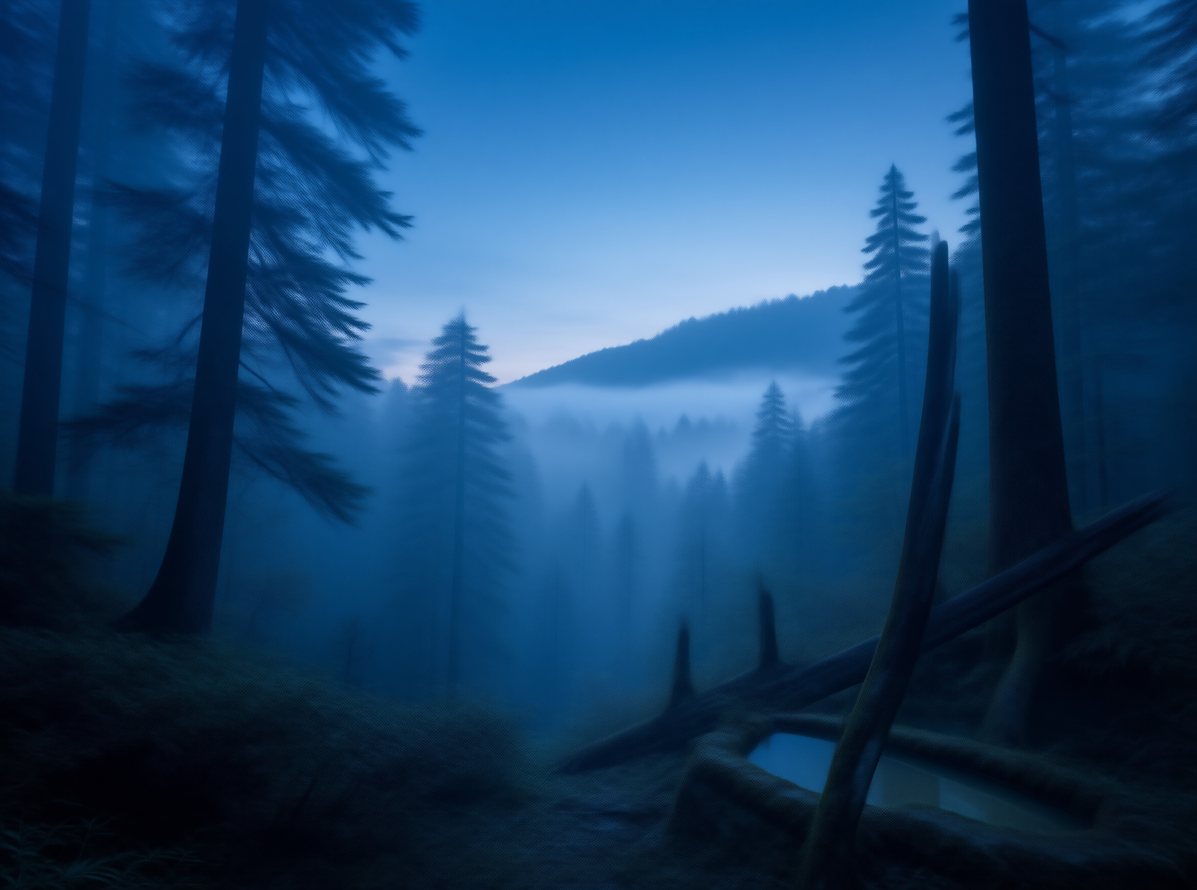 Misty Blue Forest