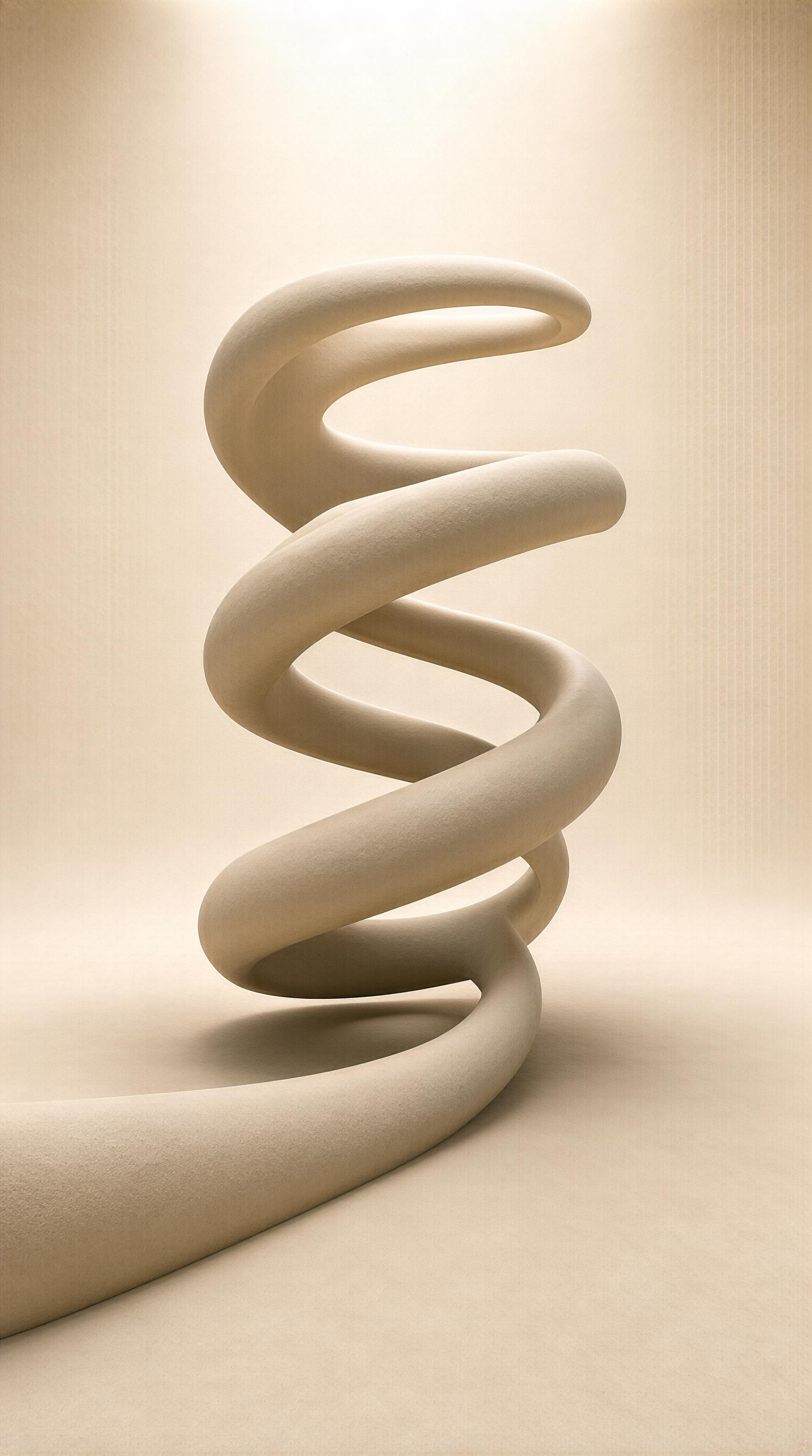Abstract Beige Spiral Form