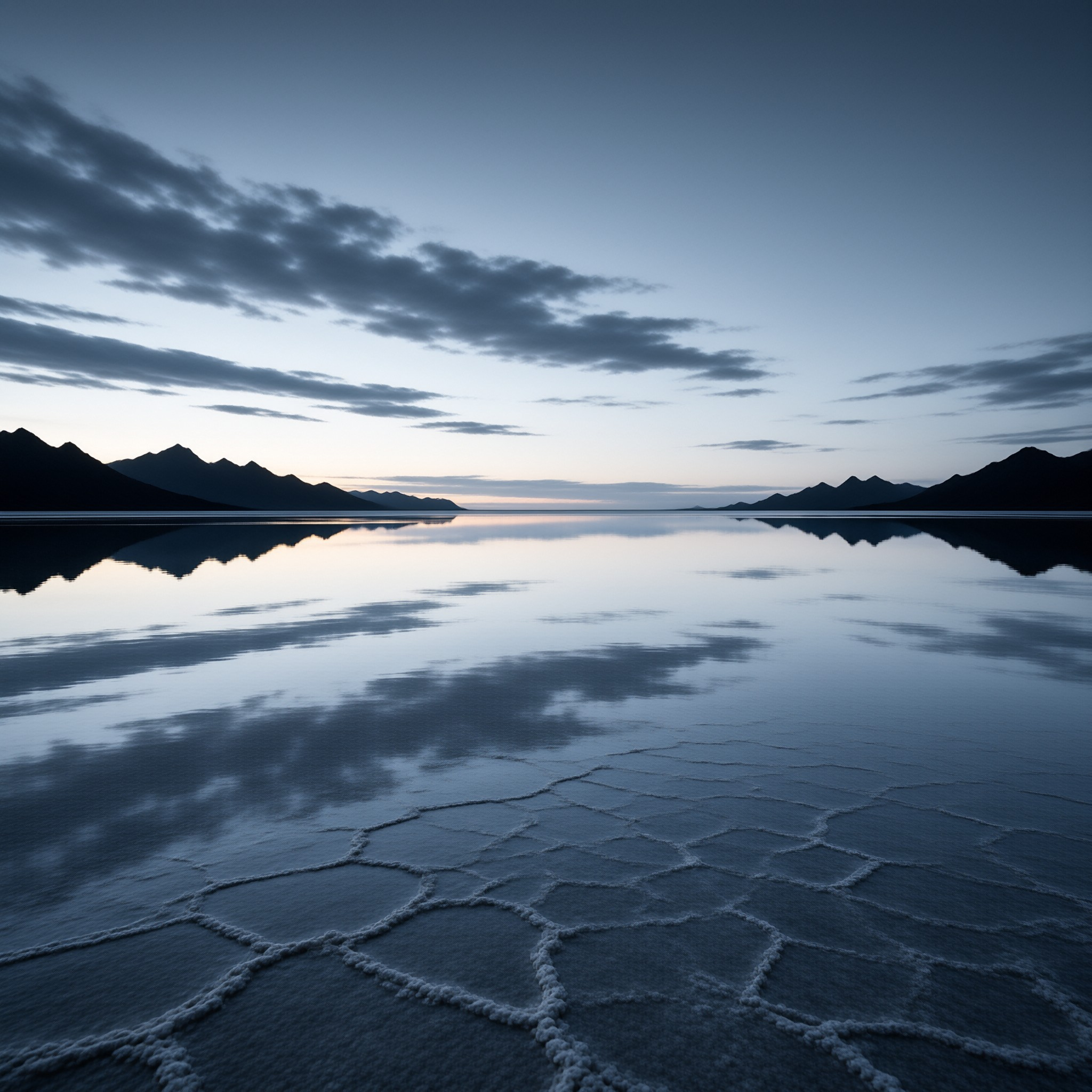 Twilight Salt Flat Landscape