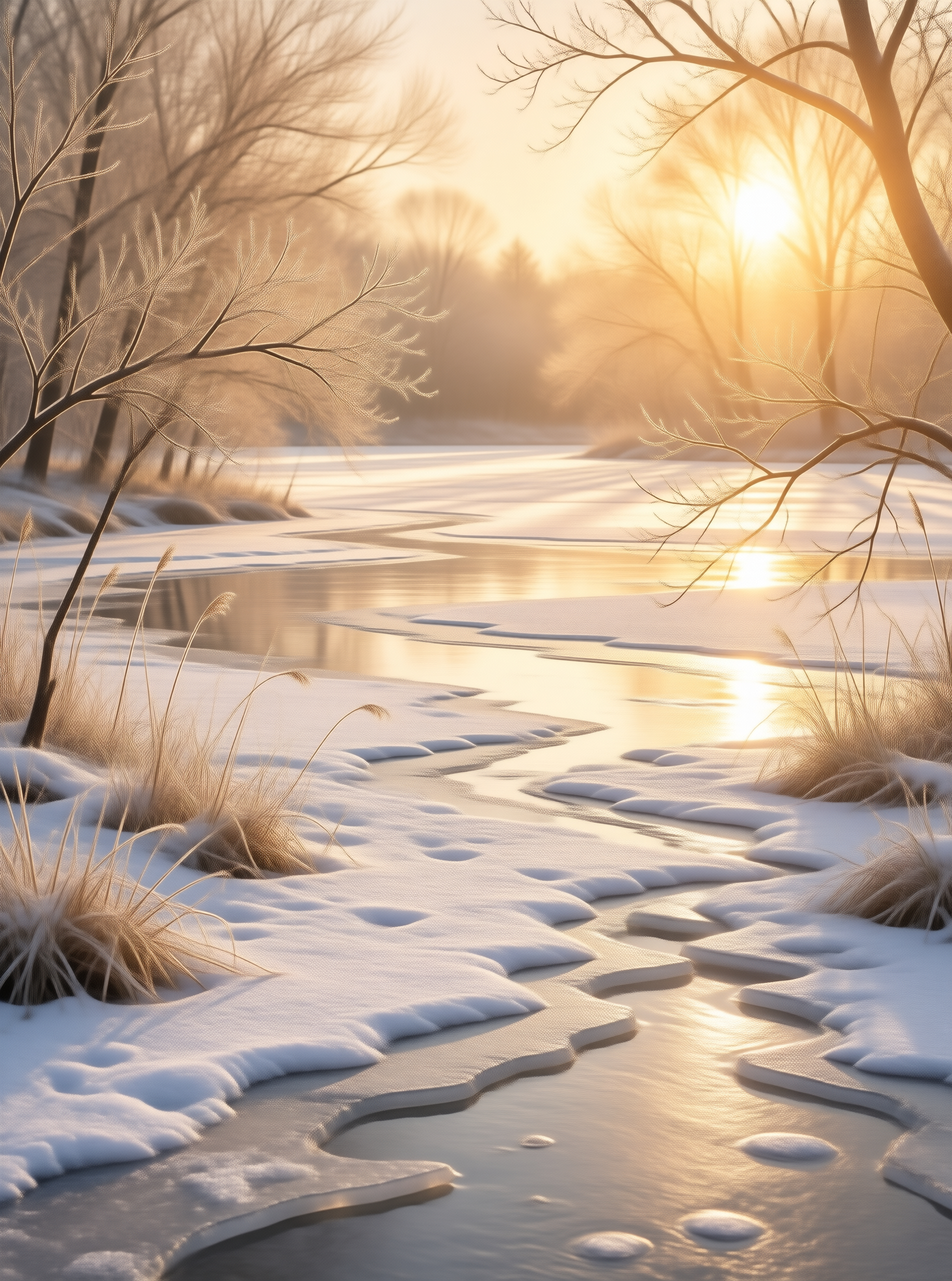 Golden Winter River