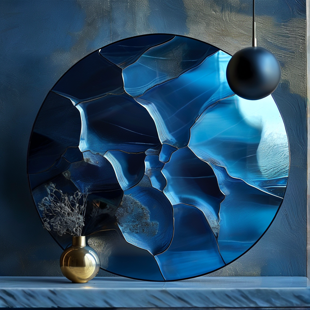 Blue Glass Art Circle