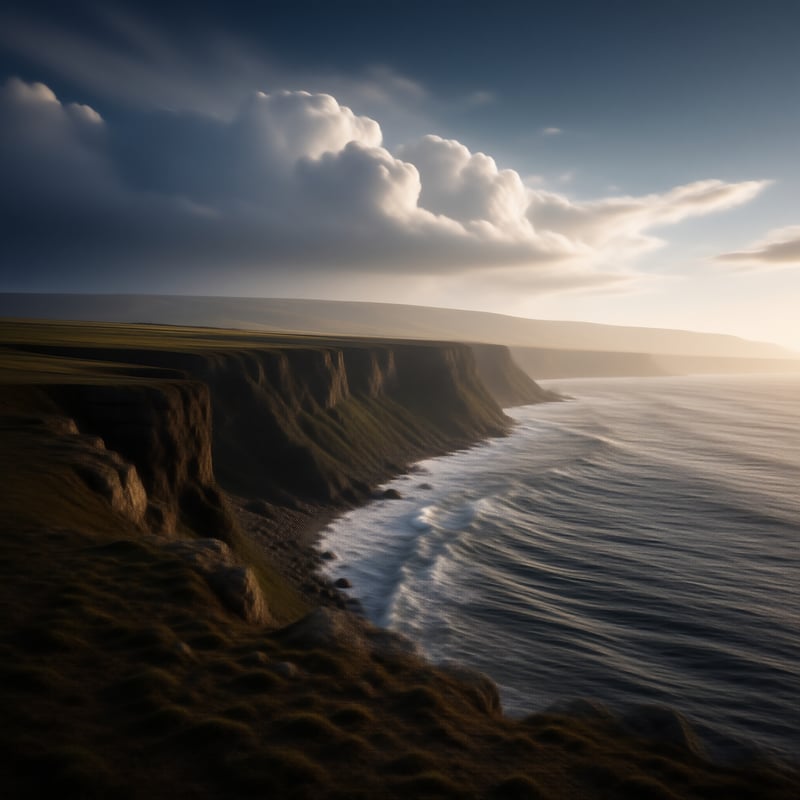 Coastal Cliffs at Sunset