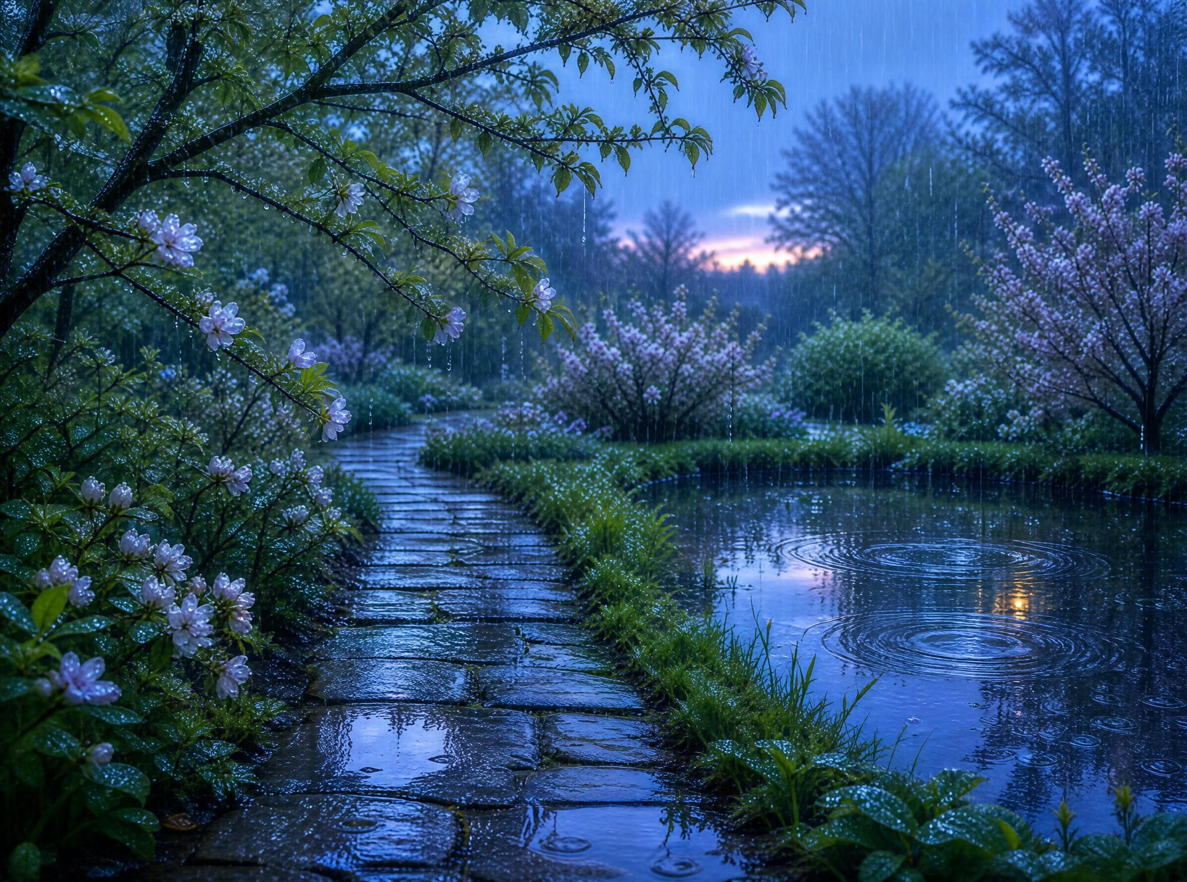 Rainy Path in the Garden