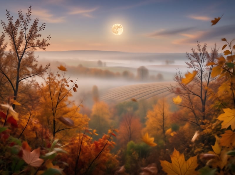 Moonlit Autumn Valley