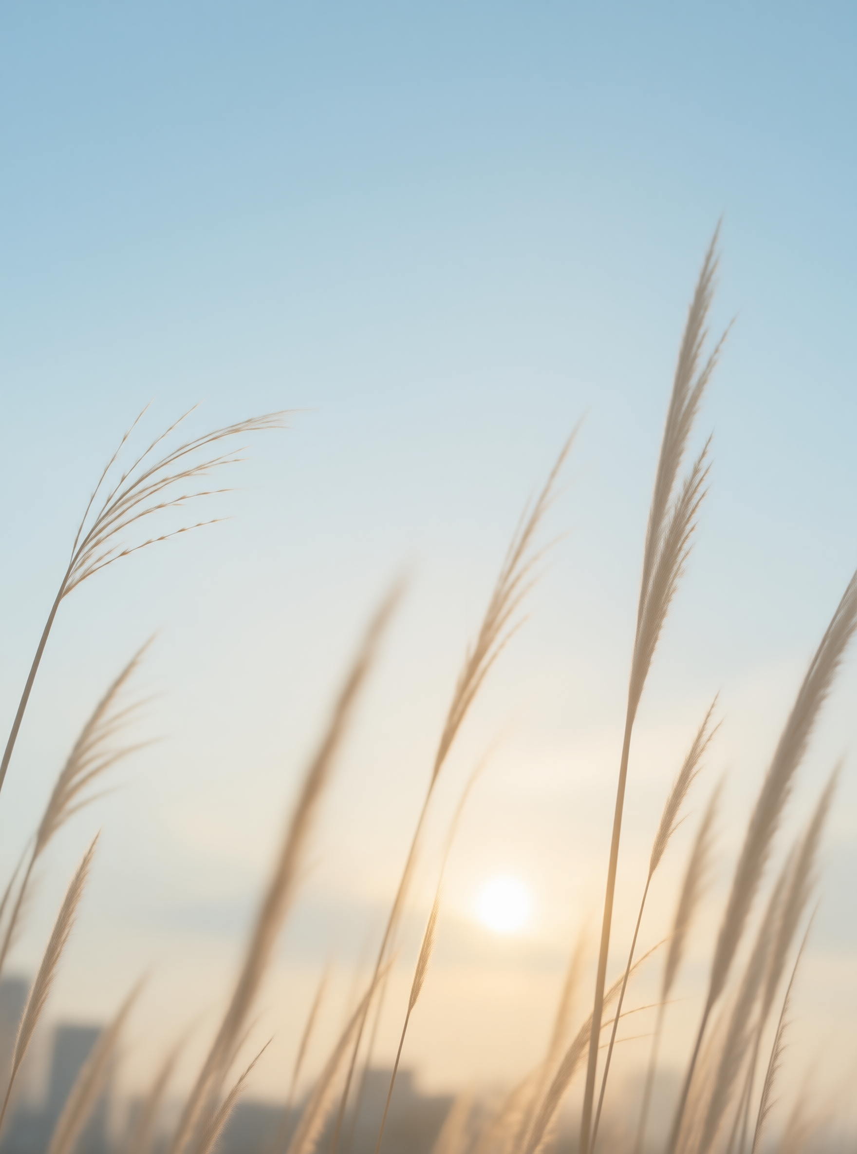 Sunlit Grass Against Sky