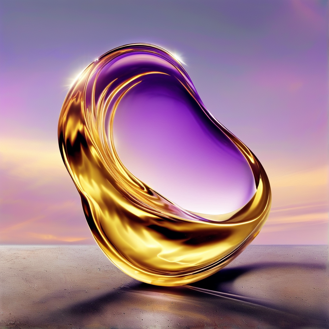 Surreal Gold Purple Sculpture
