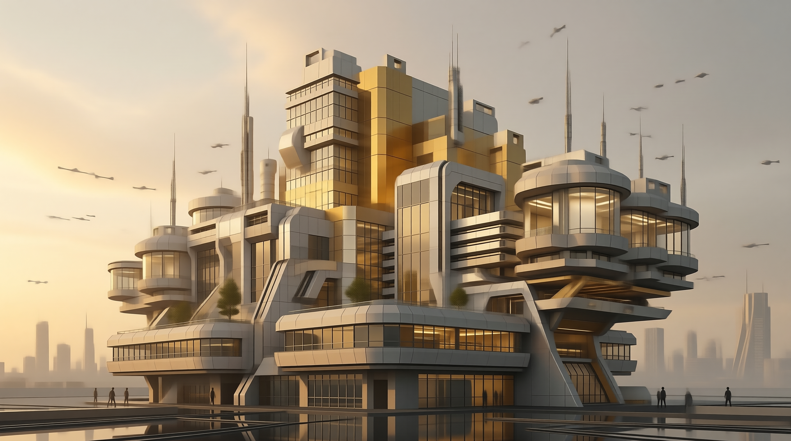 Golden Futuristic Structure