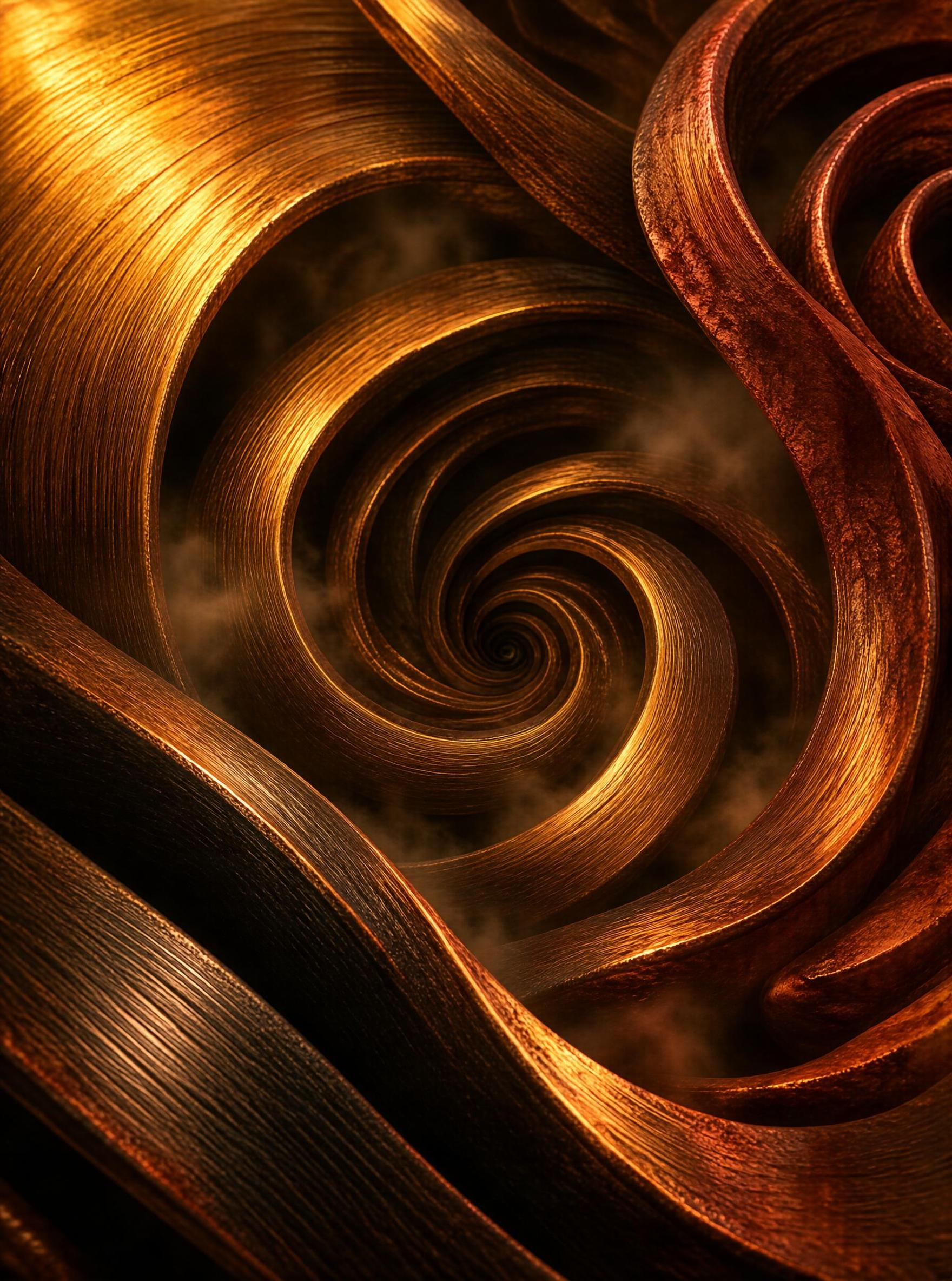 Golden Spiral Metal Tunnel