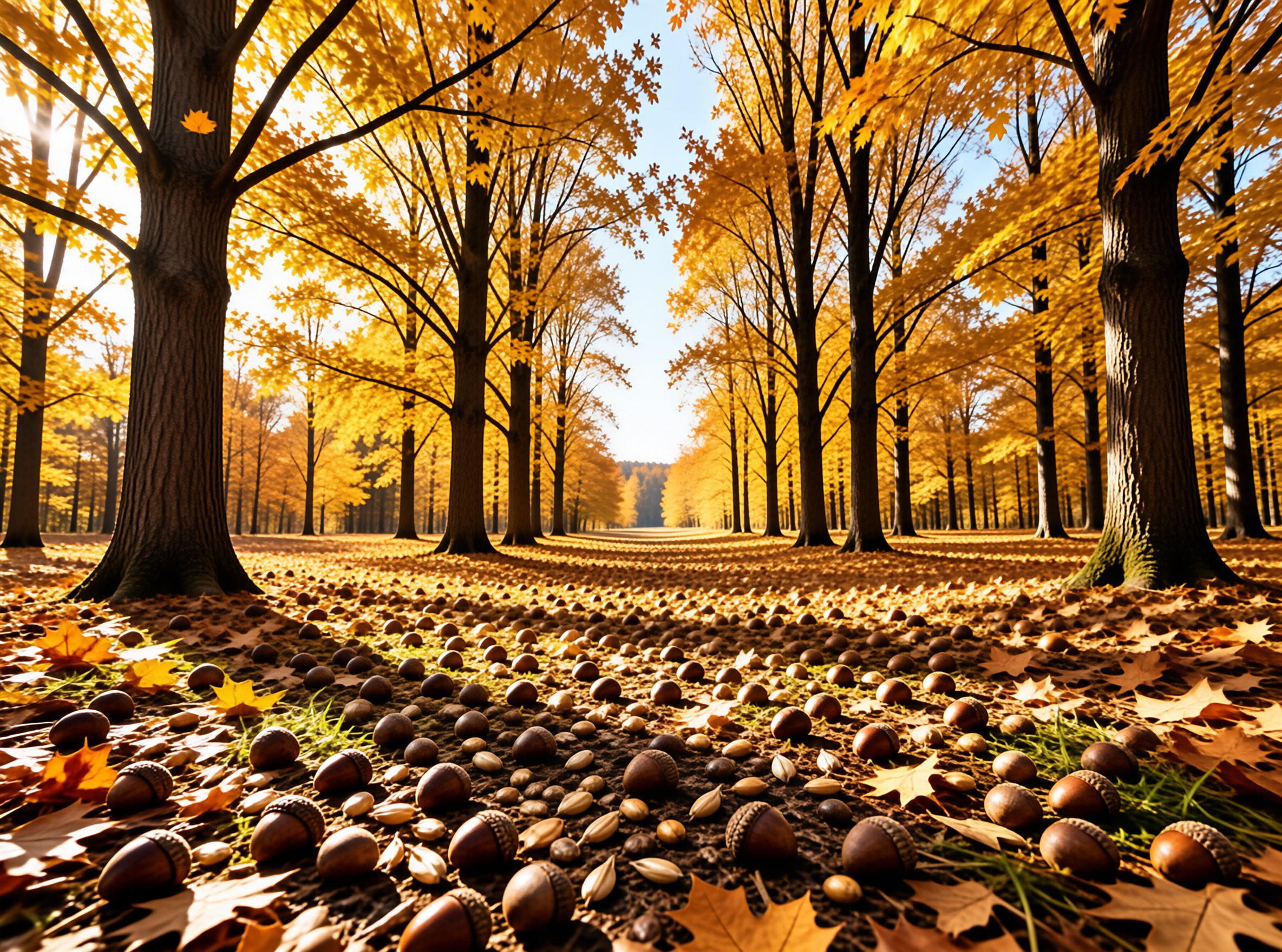 Golden Autumn Forest Path