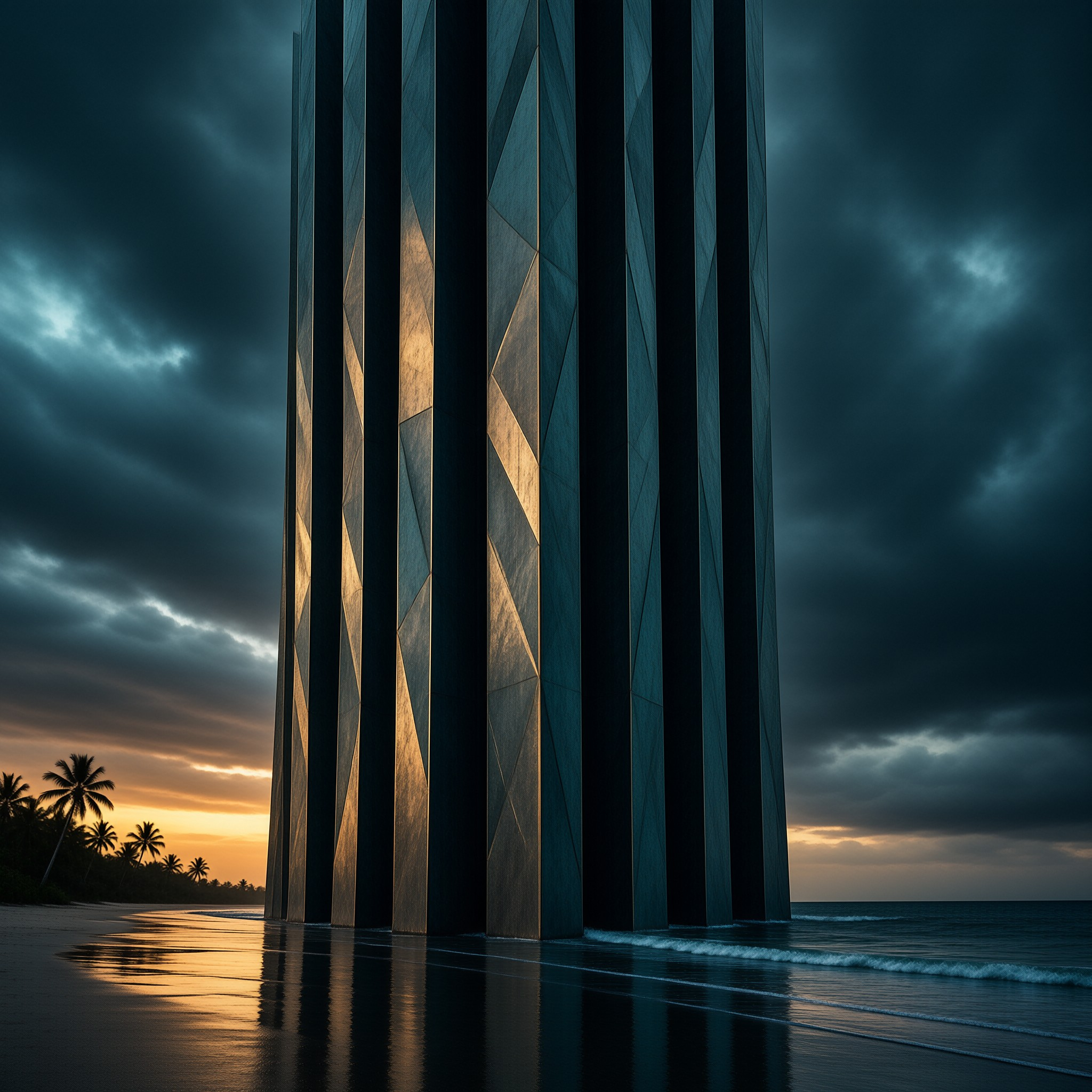 Beach Tower at Sunset