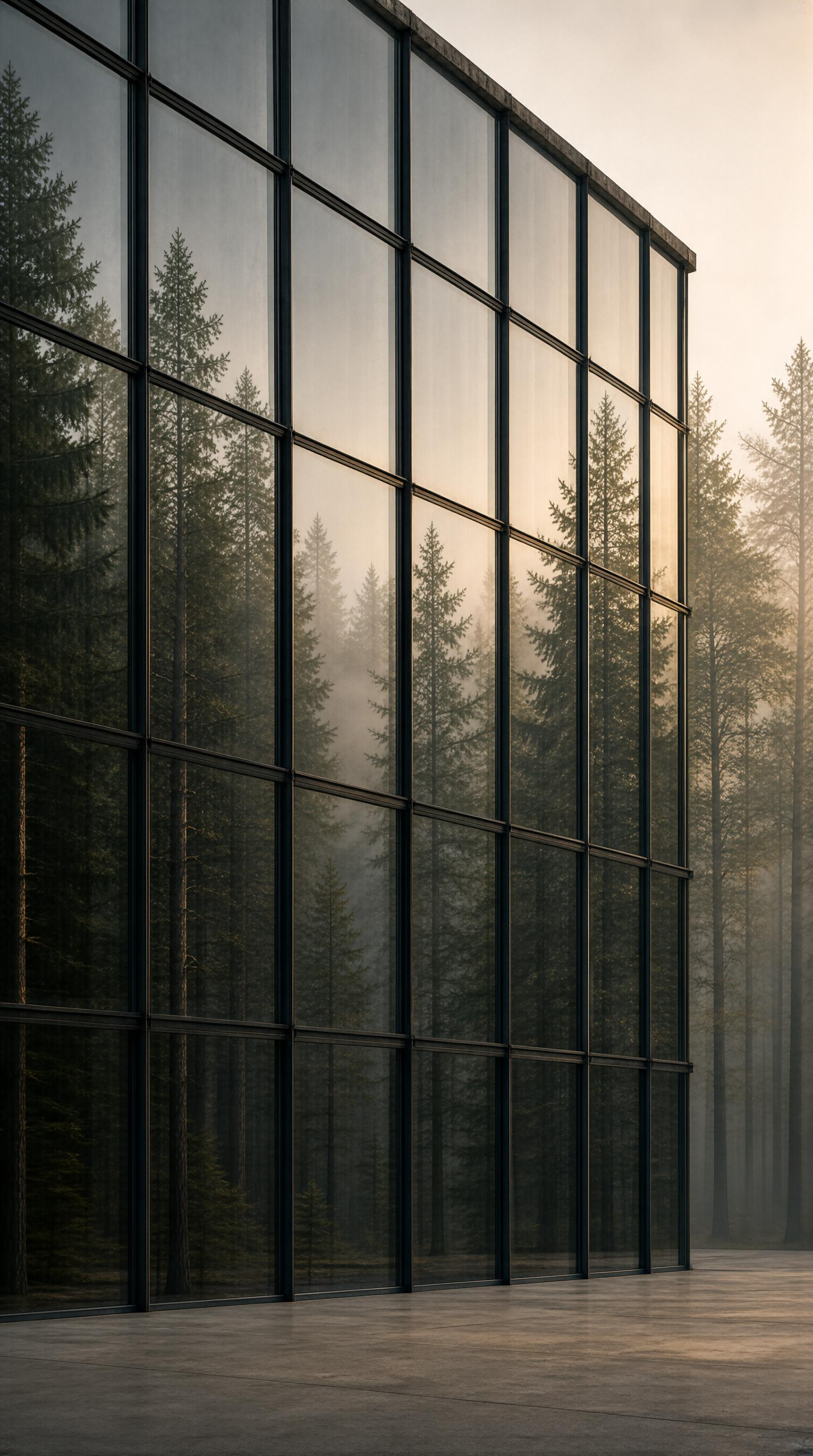 Glass Mirror Forest Facade