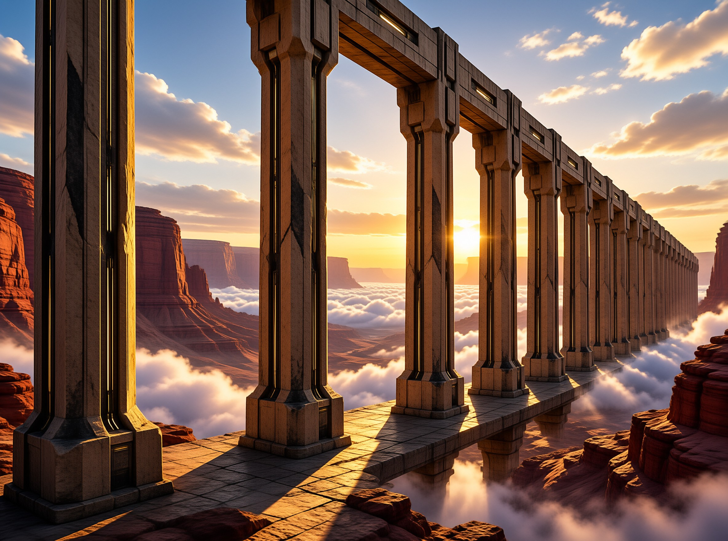 Stone Archway Above Clouds