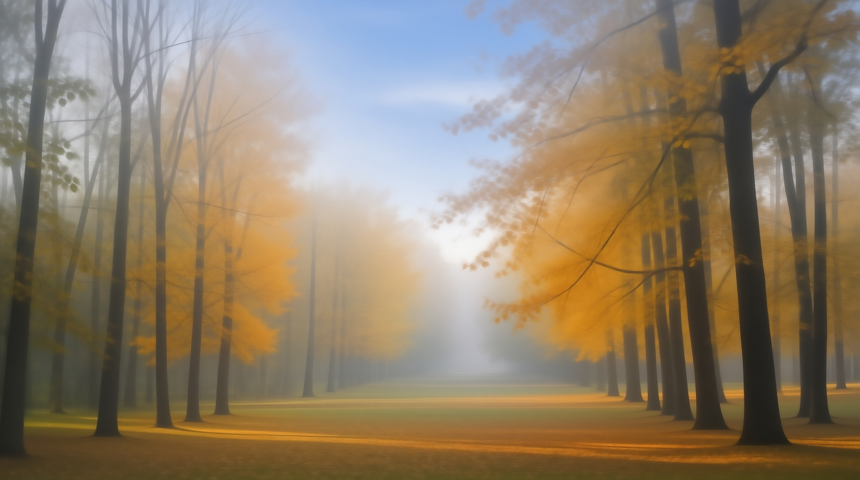 Misty Golden Forest Path
