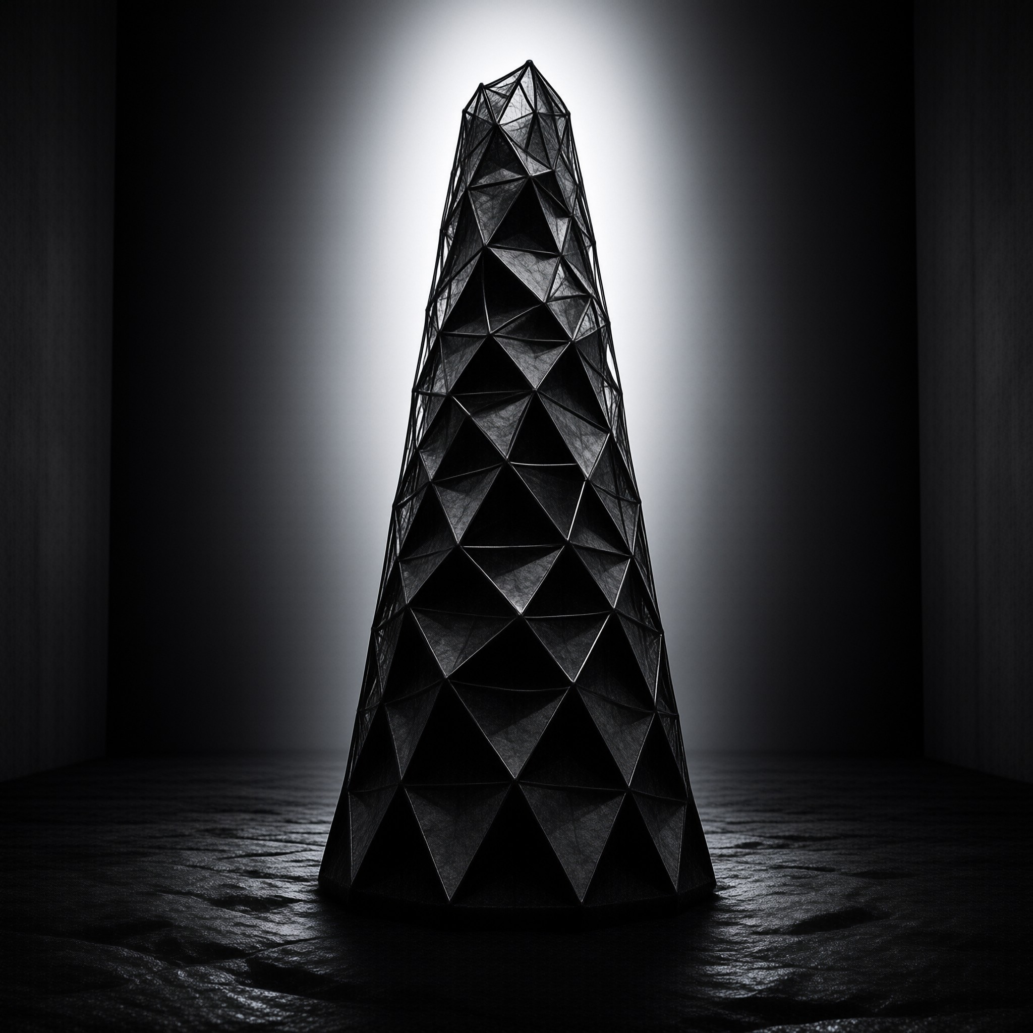 Geometric Pyramid Sculpture