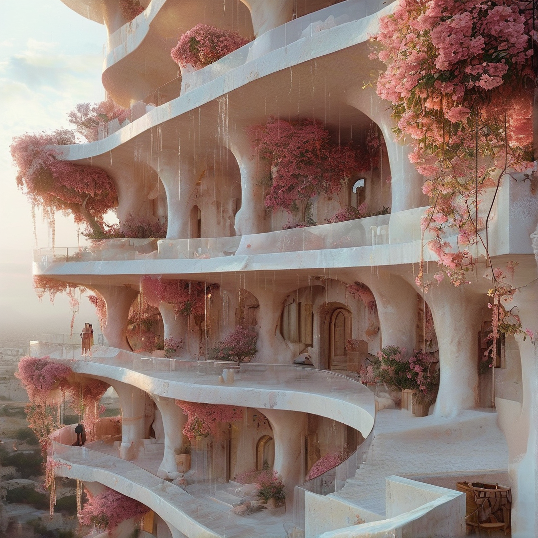 Dreamy White Floral Tower