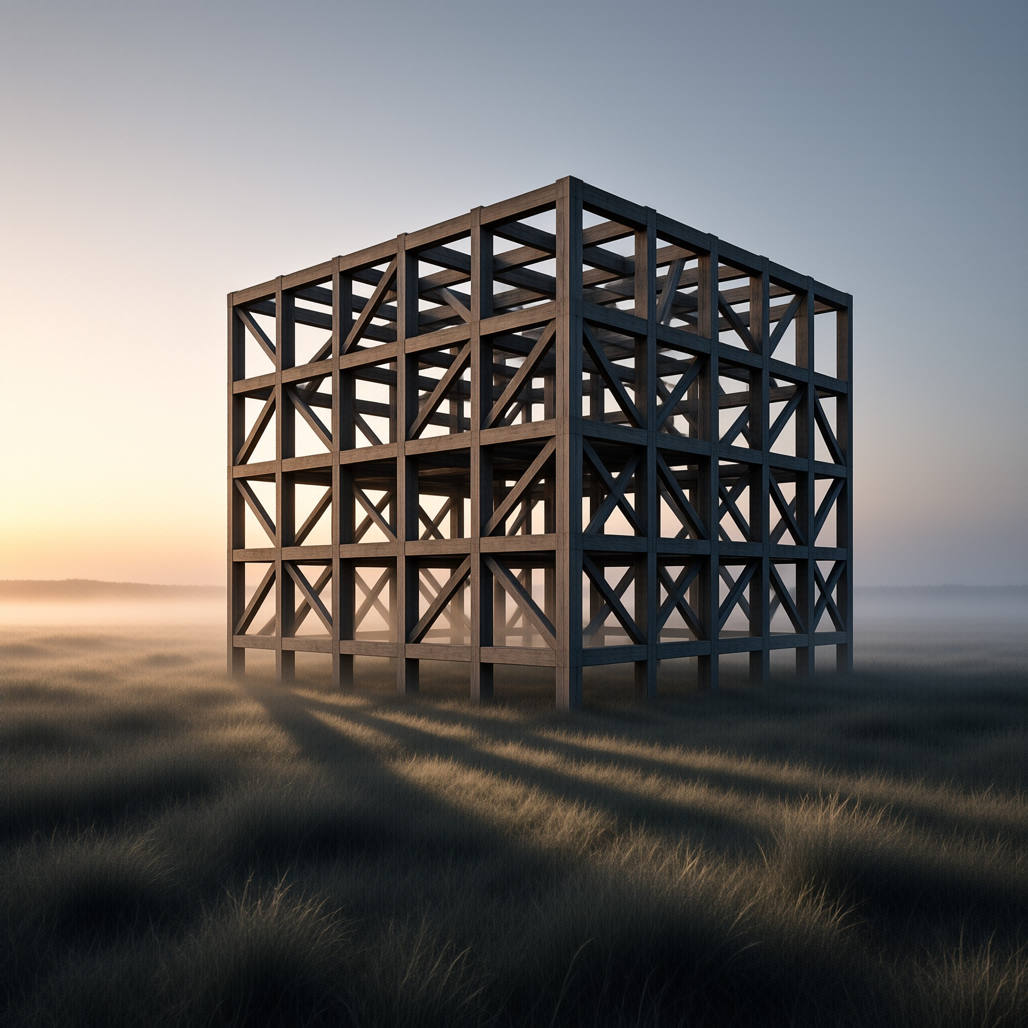 Wooden Structure in Fog
