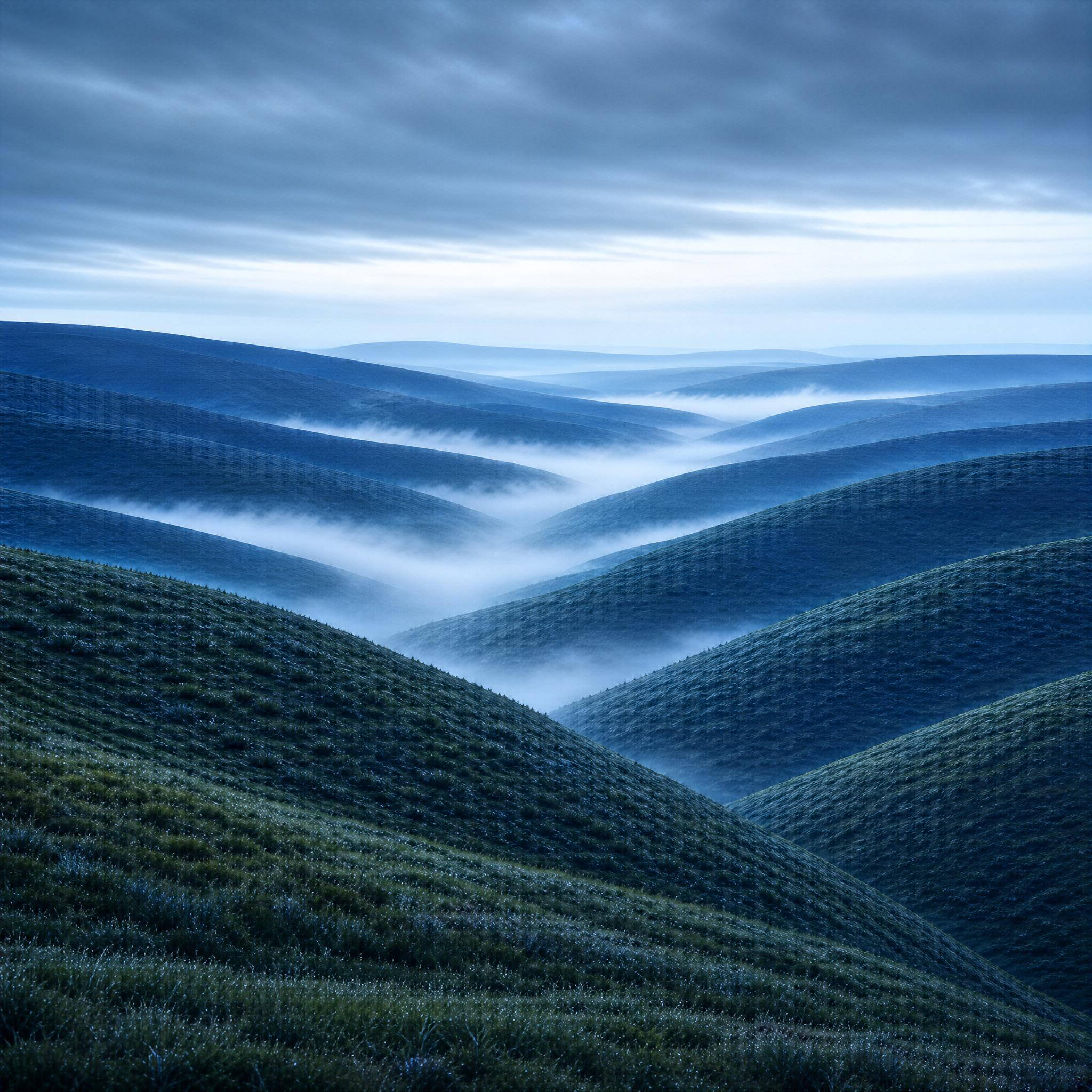 Misty Rolling Blue Hills