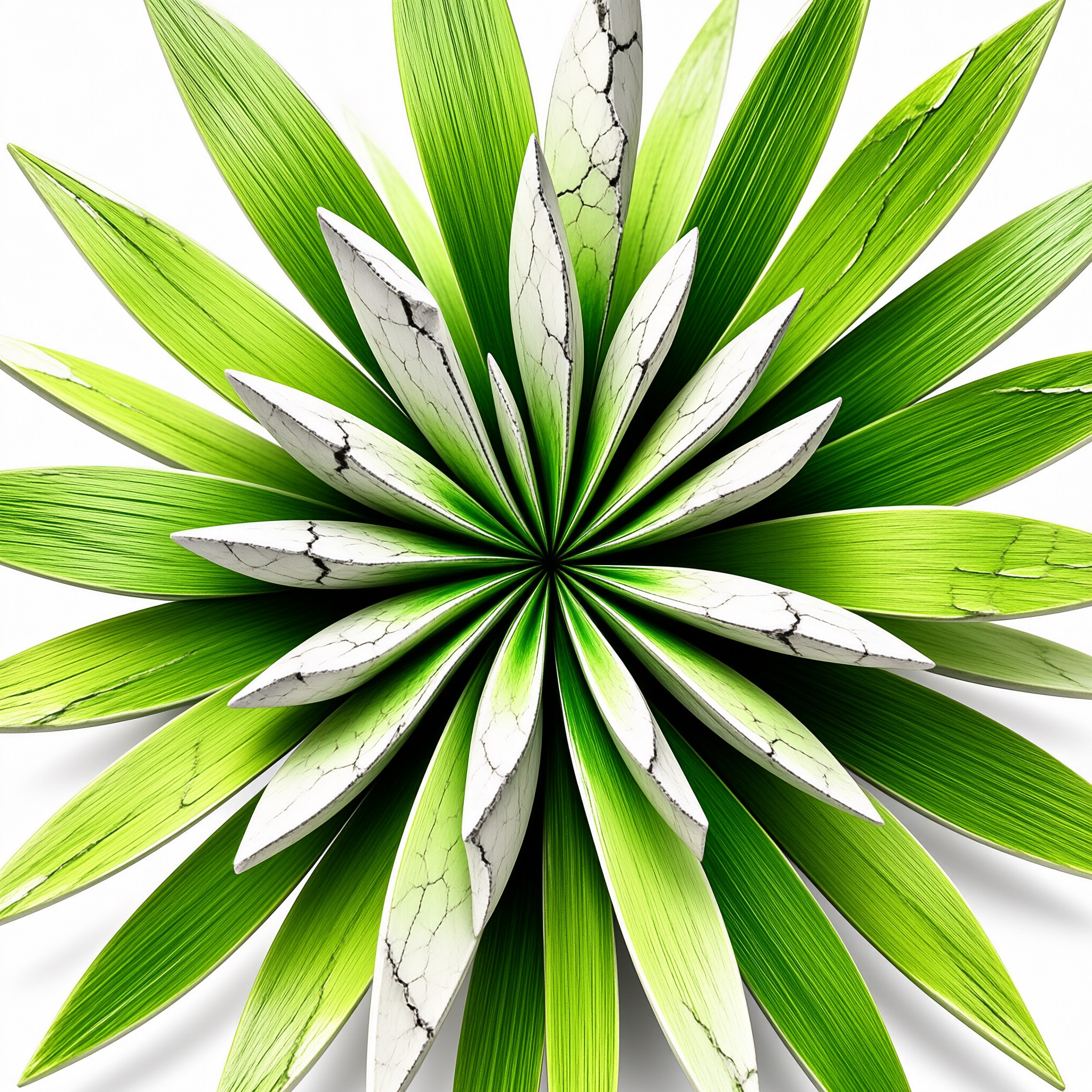 Digital Green and White Flower