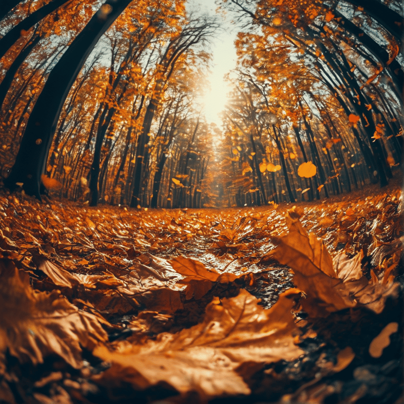 Golden Autumn Forest Path