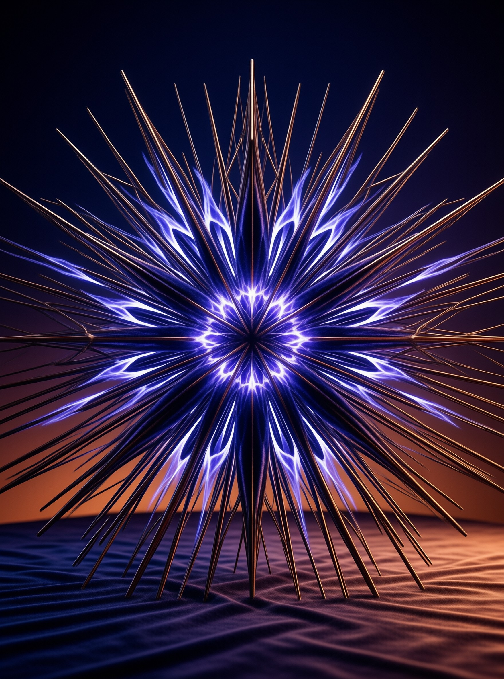 Glowing Spiked Star Sculpture