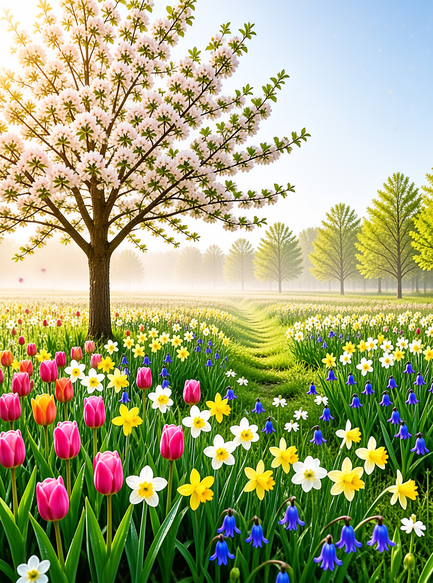 Vibrant Spring Flower Field