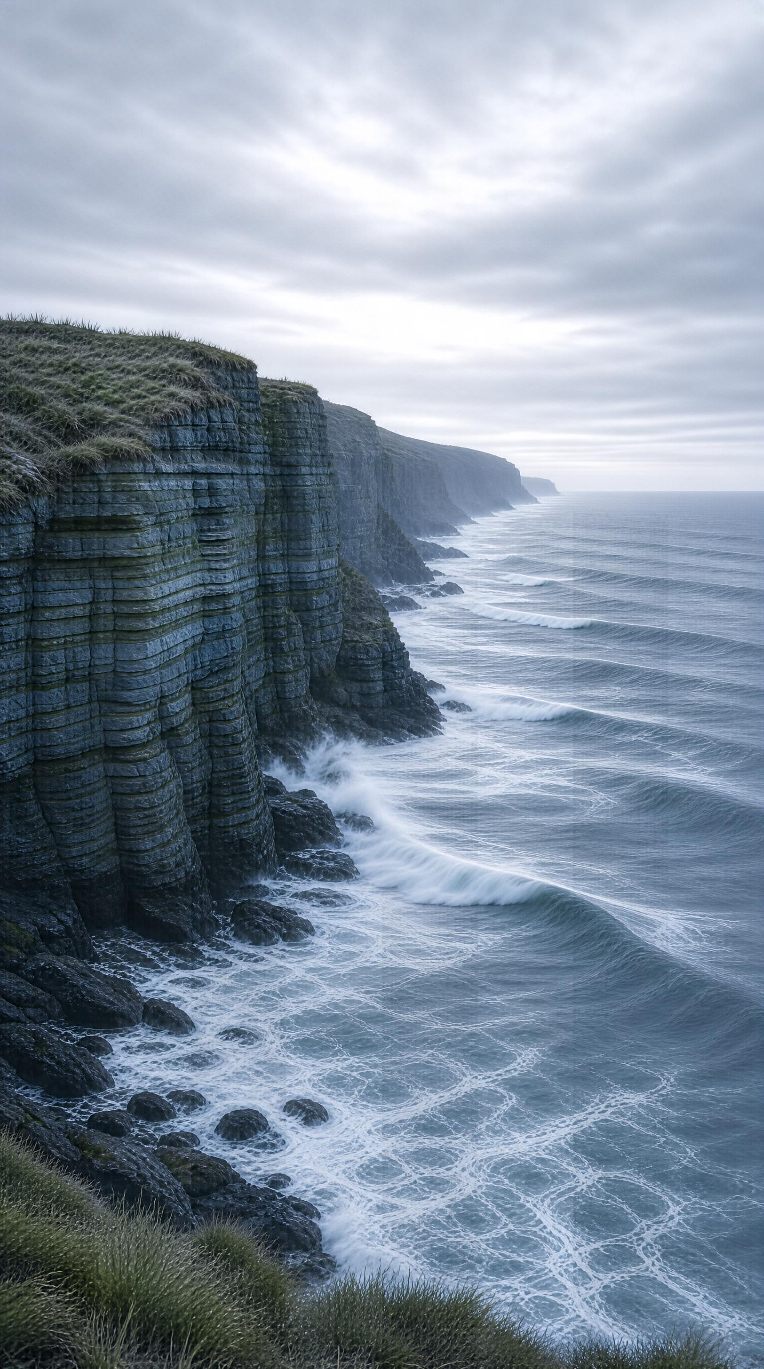 Coastal Cliffs and Ocean Waves