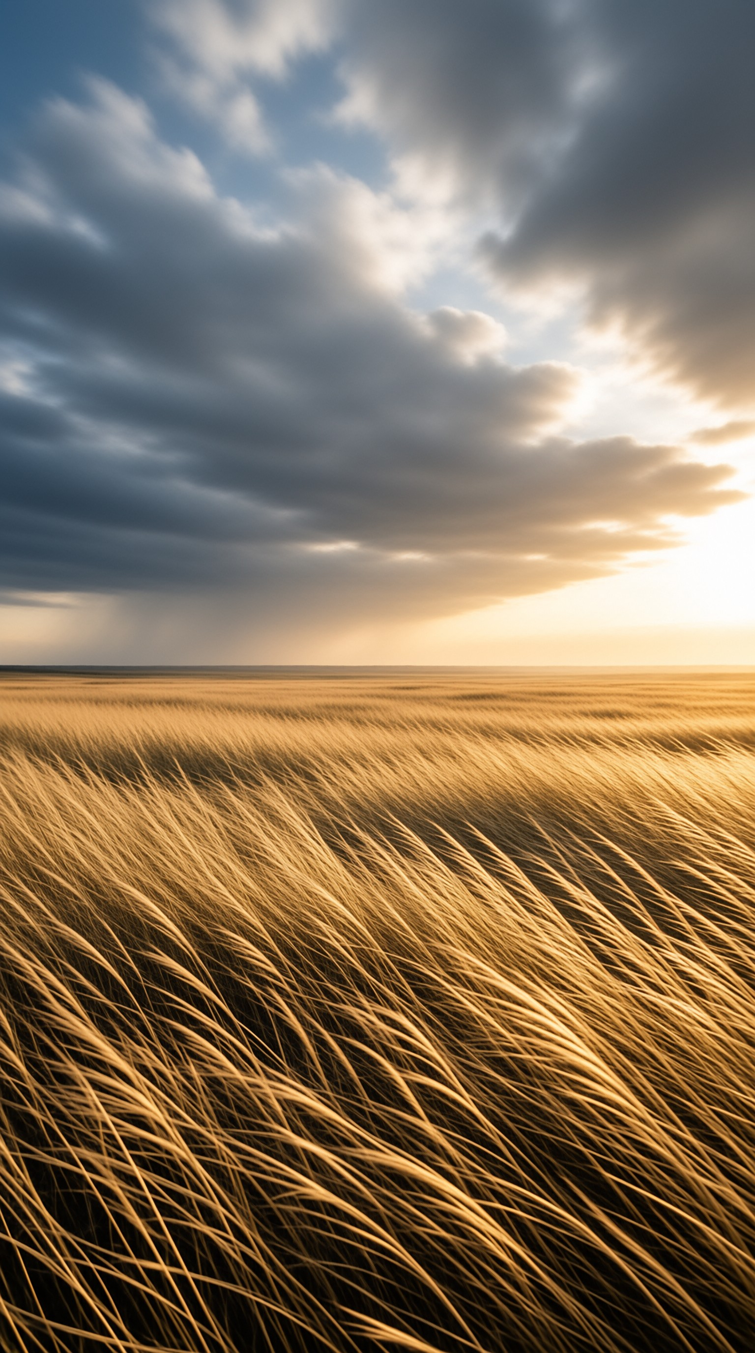 Golden Field Under Cloudy Sky