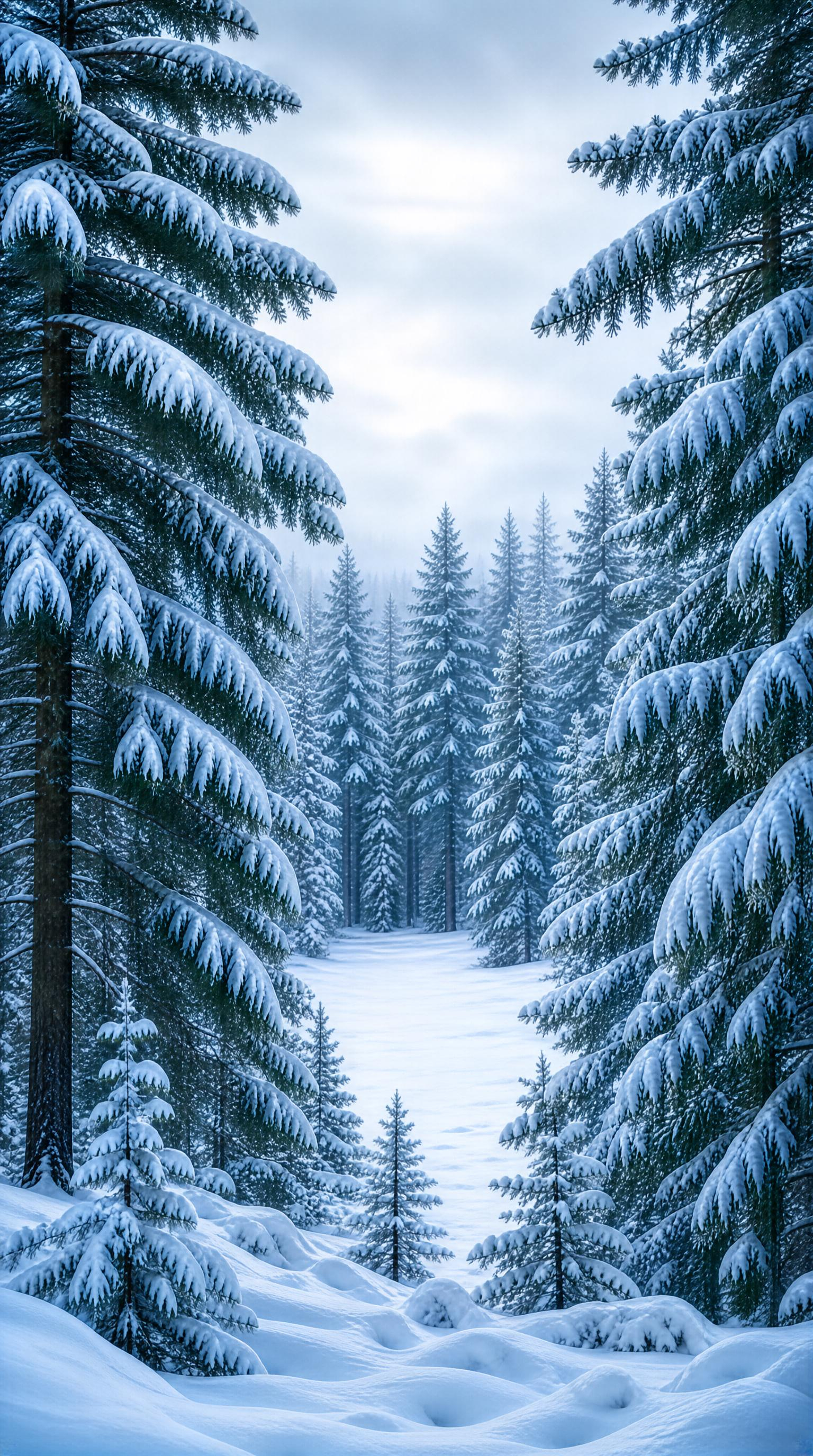 Snowy Forest Path