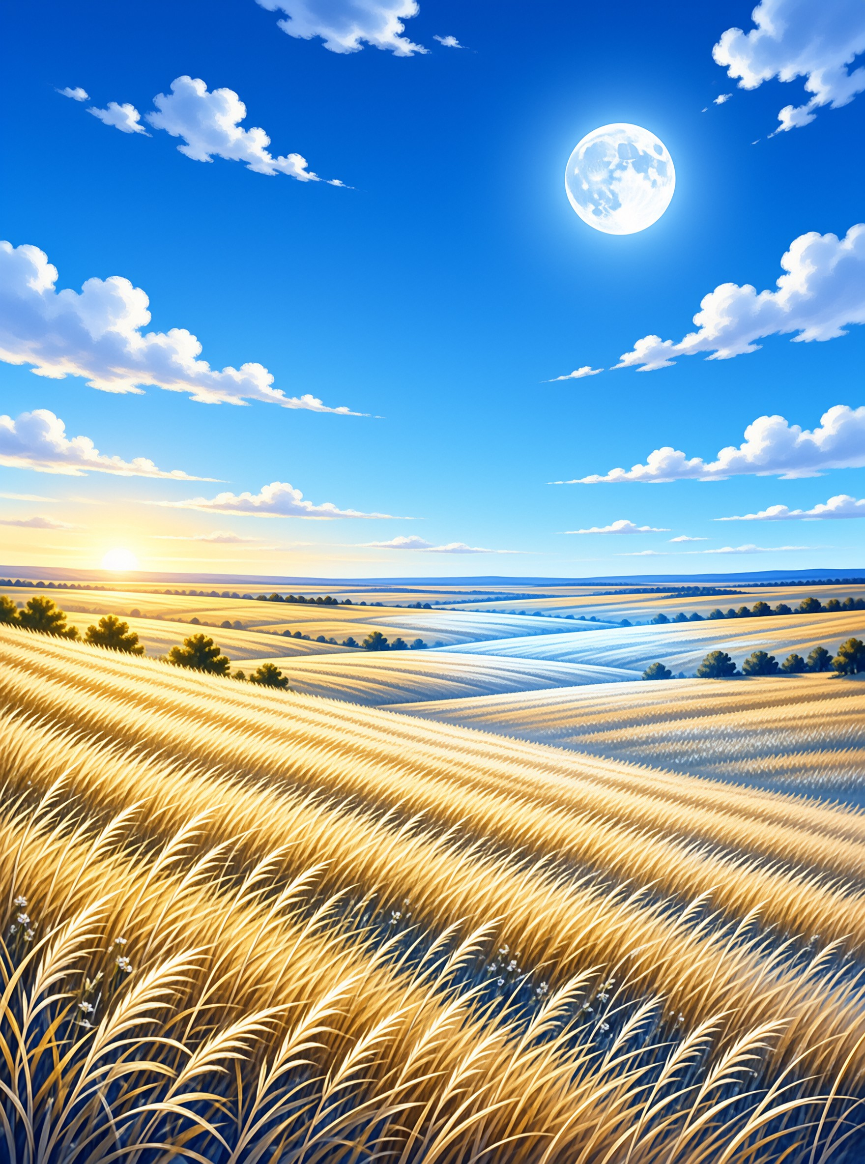 Sun and Moon Wheat Fields