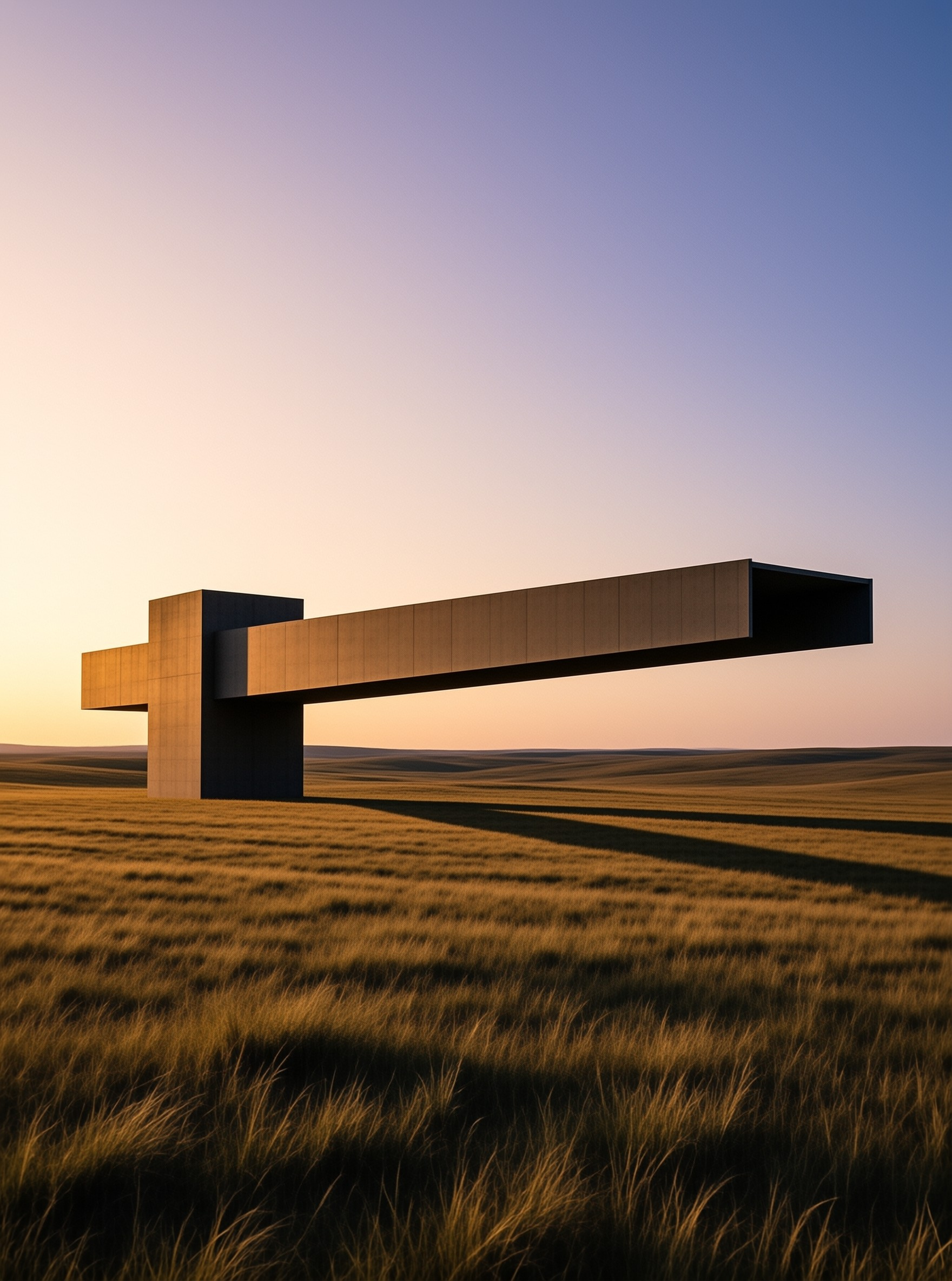 Concrete Cantilever in Golden Steppe