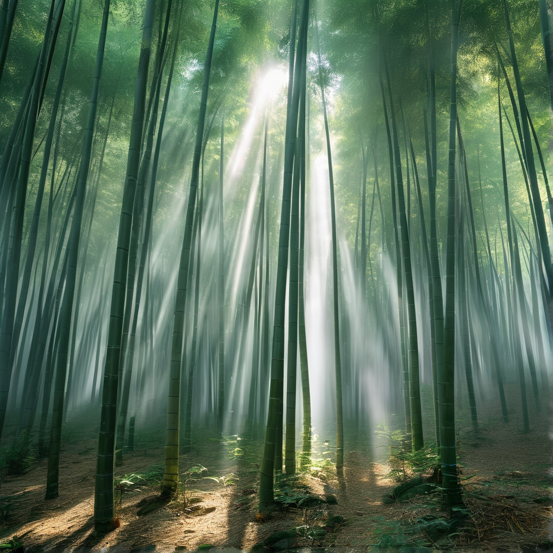 Sunlit Bamboo Forest