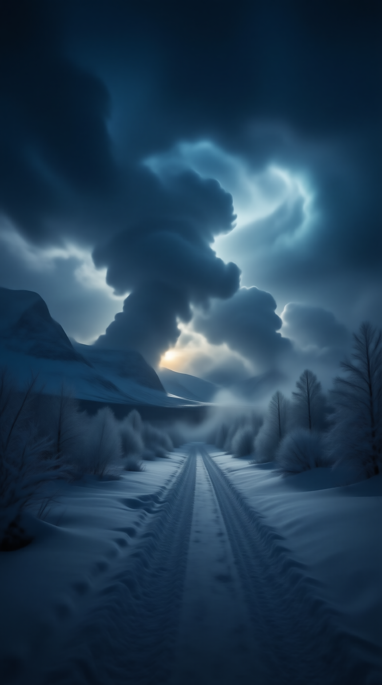 Winter Storm Road Landscape