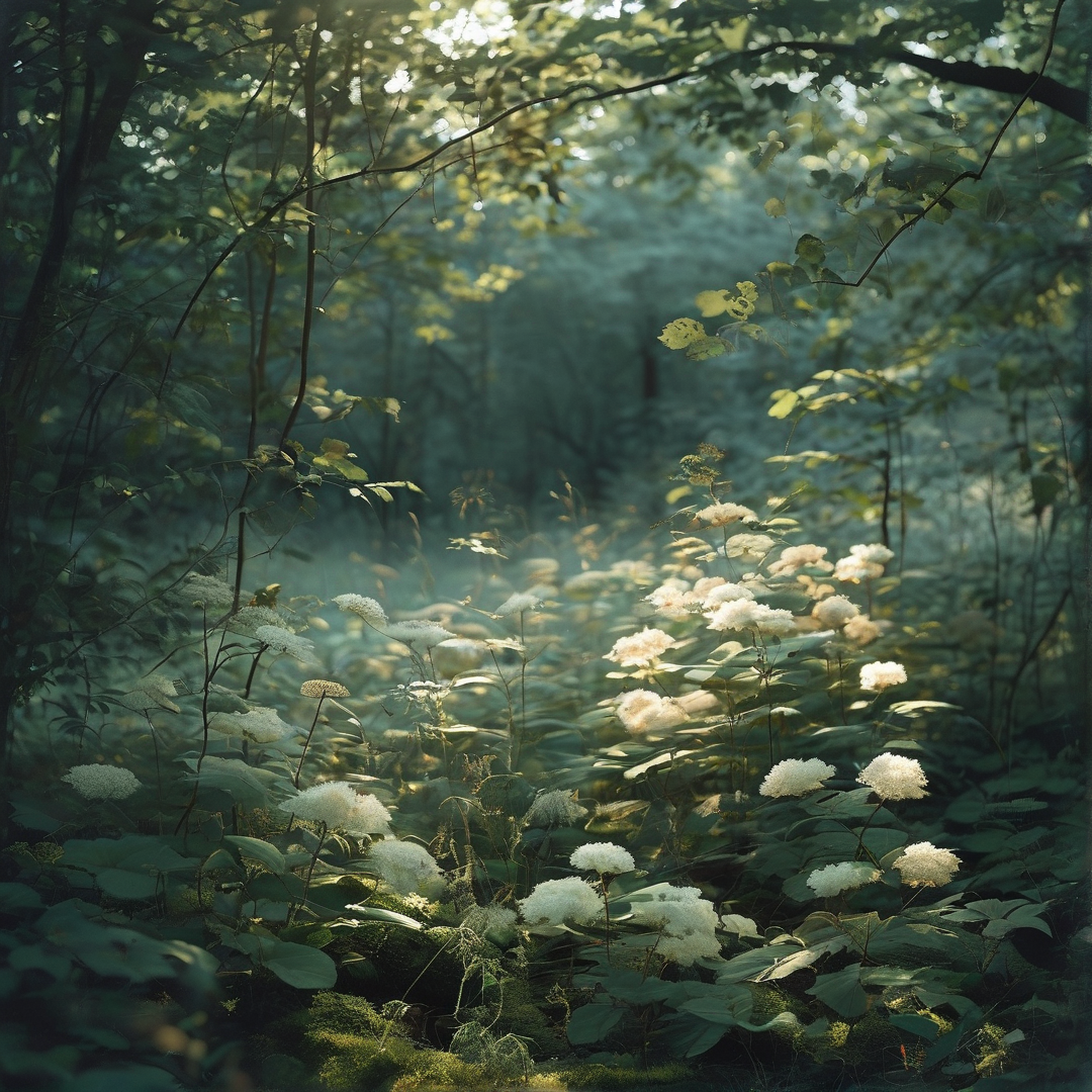 Sunlit Forest Bloom