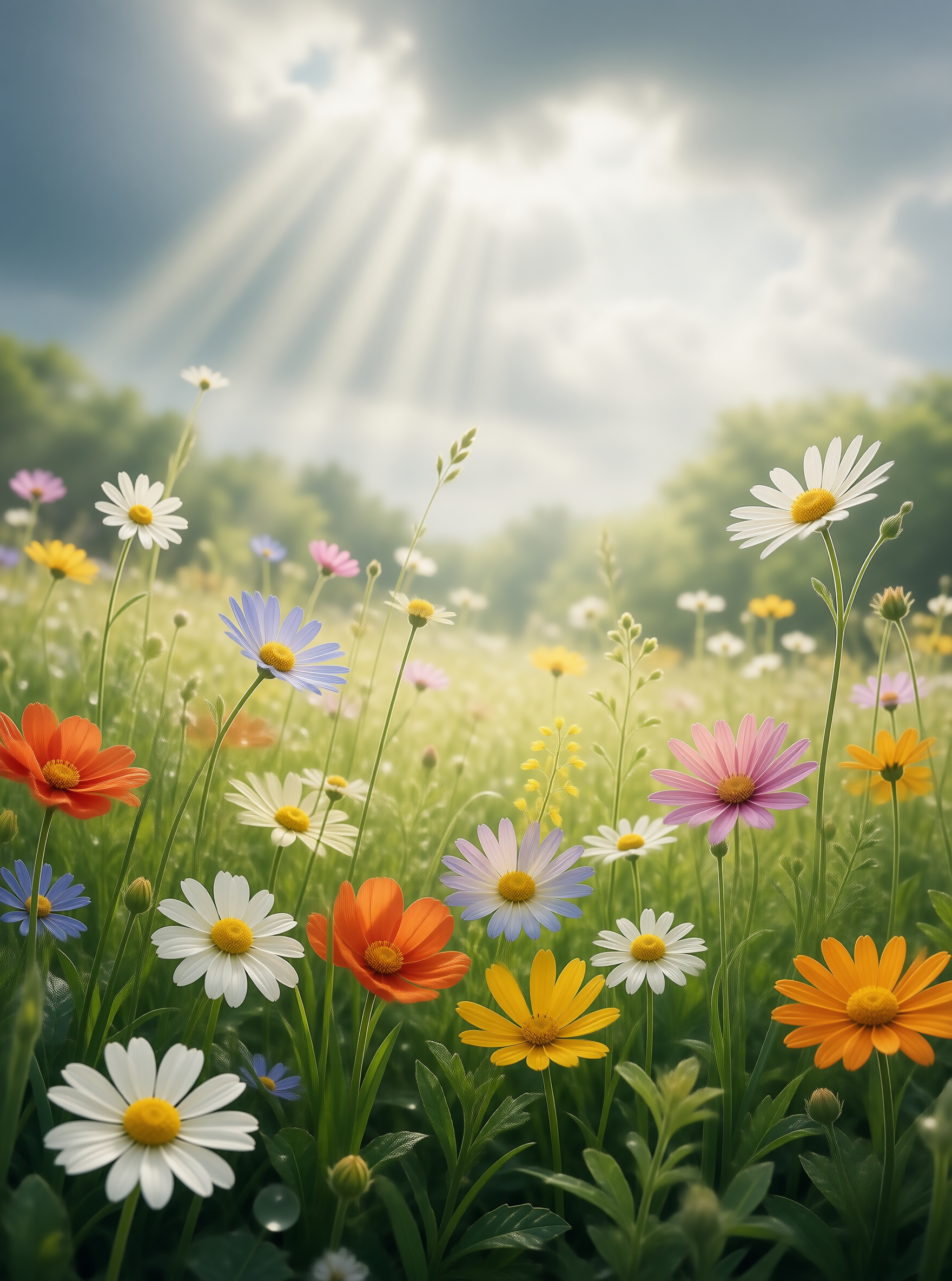 Sunlit Wildflower Meadow
