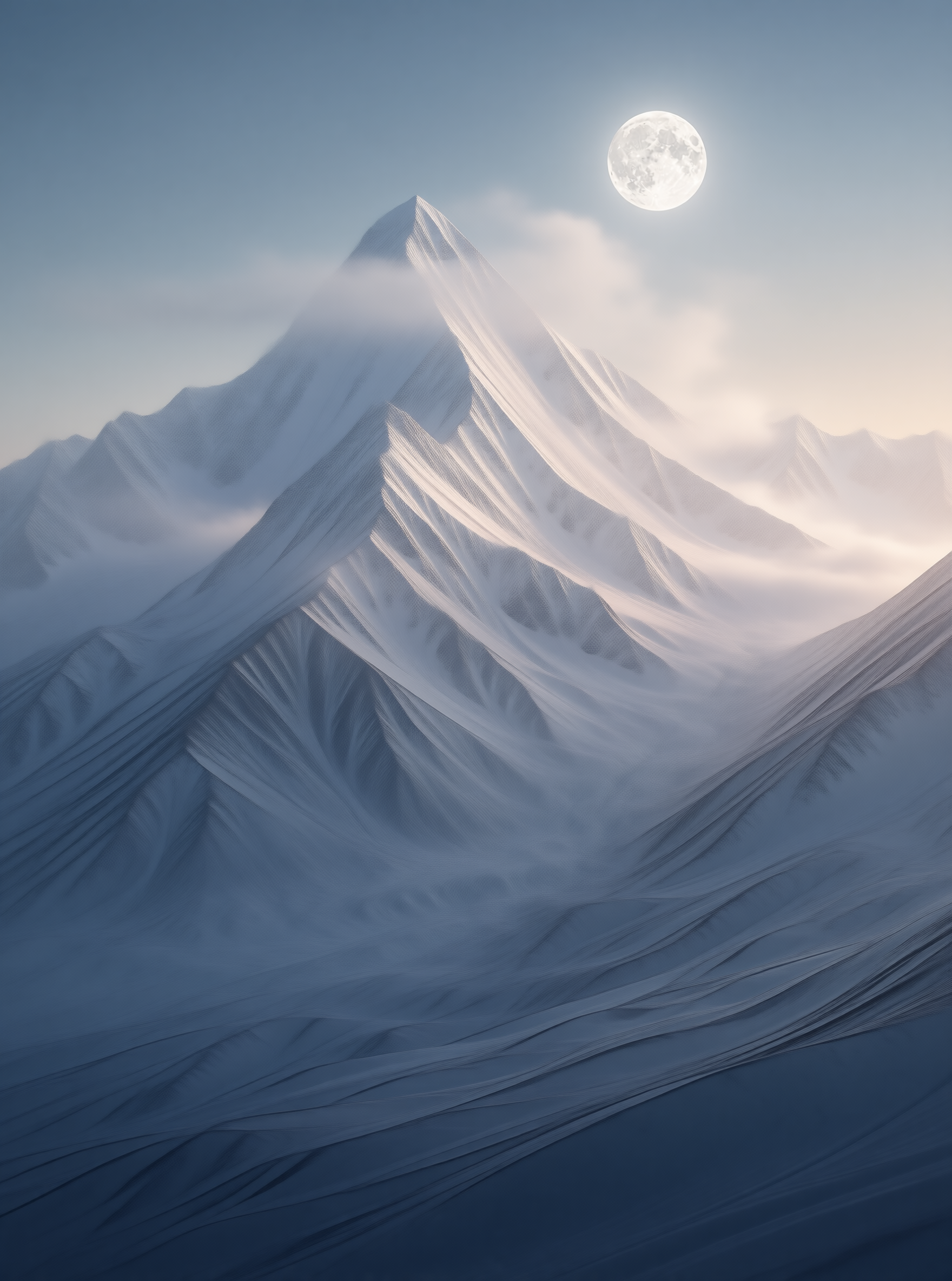Moonlit Snowy Peak