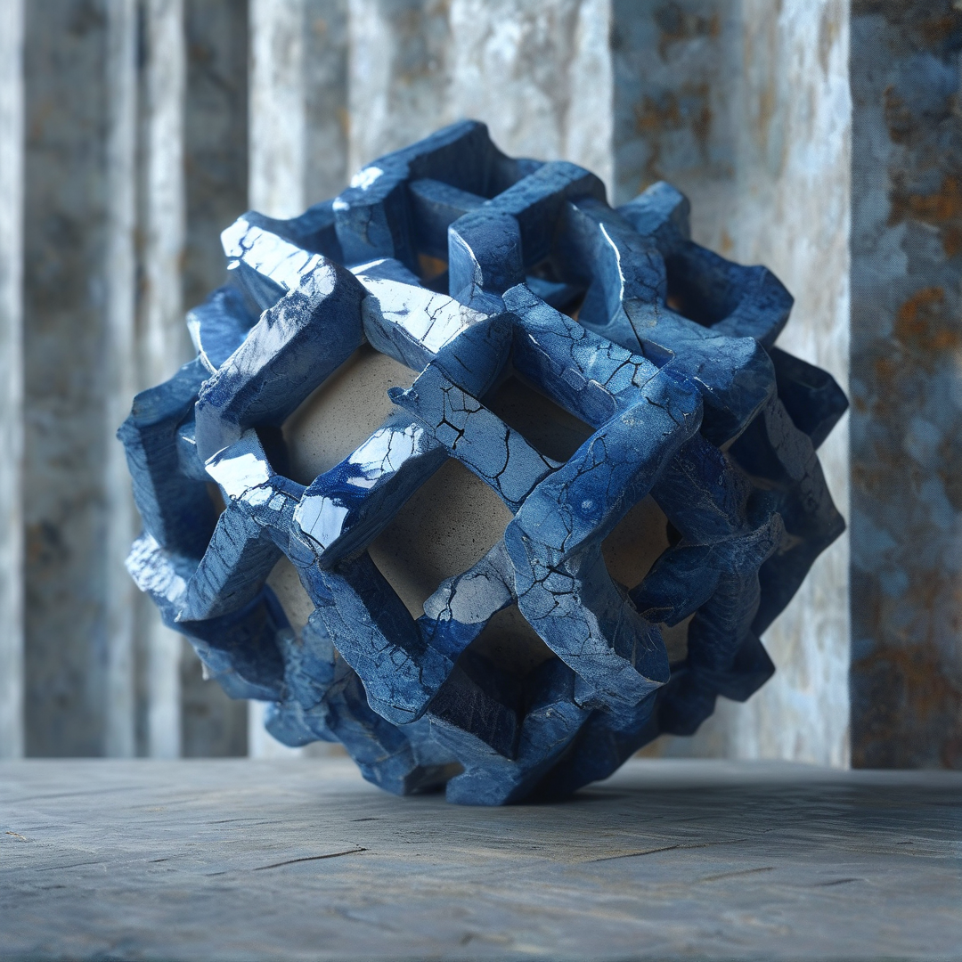 Blue Lattice Sculpture