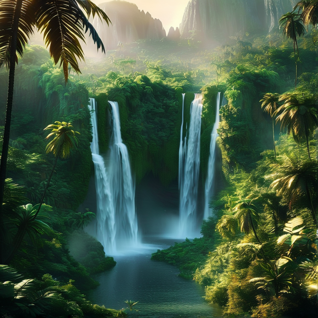 Tropical Waterfall Paradise