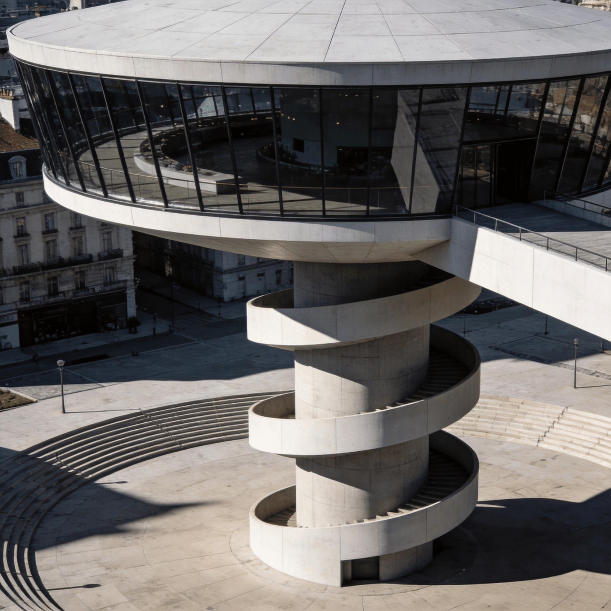 Observatory with Floating Cantilever — Urban Plaza