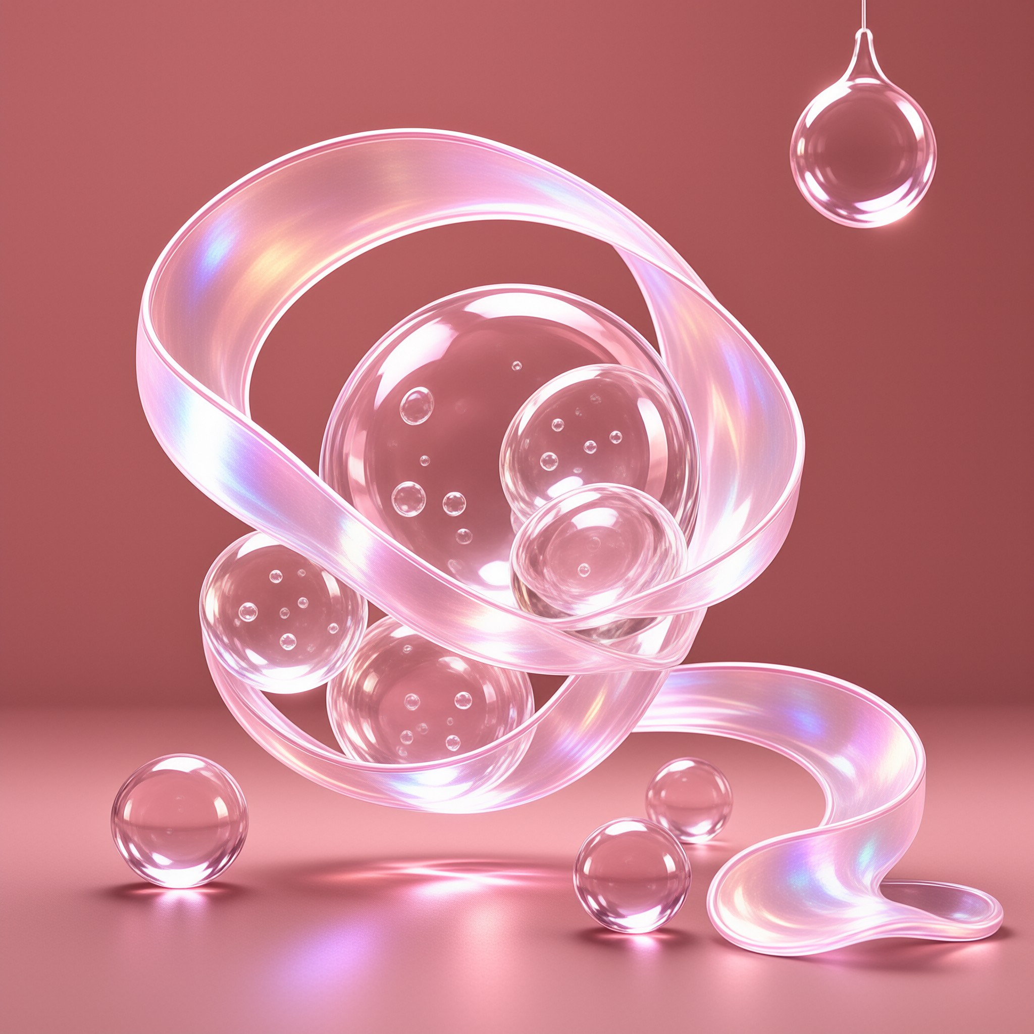 Pink Abstract Bubbles