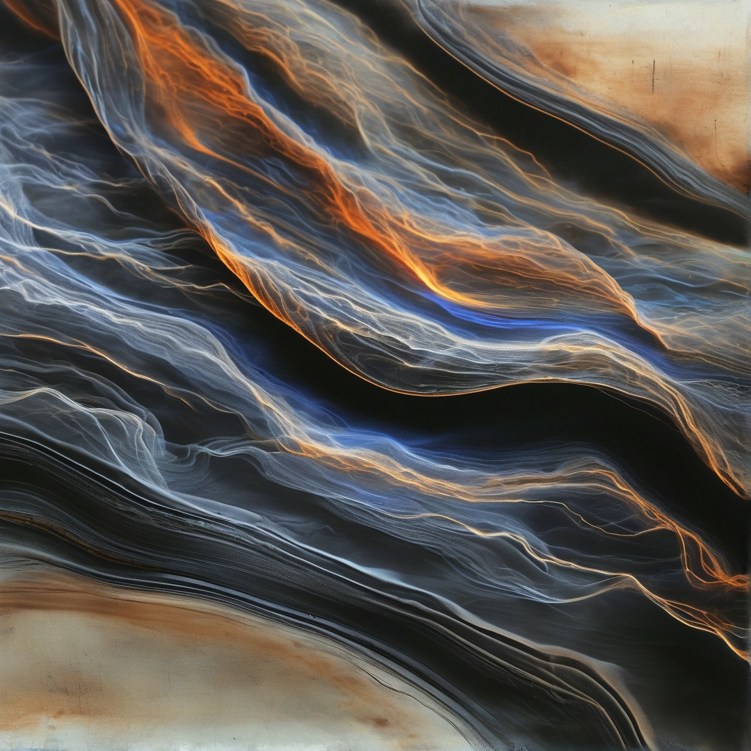 Flowing Orange and Blue Light