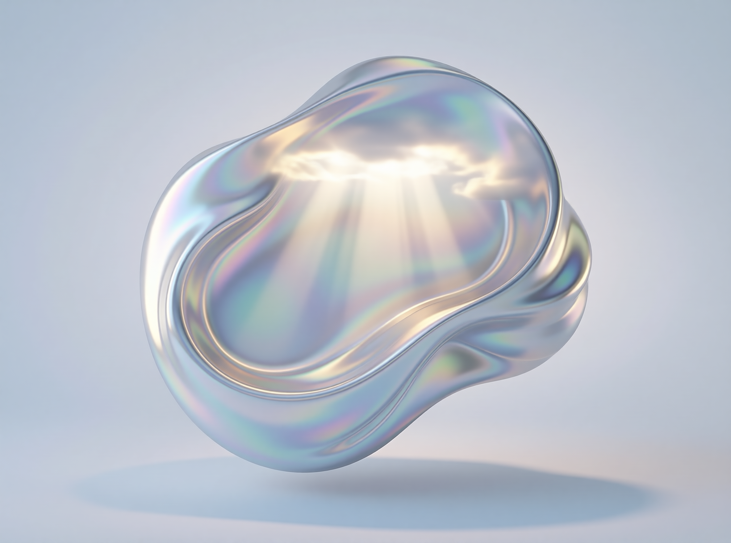 Abstract Iridescent Fluid Form