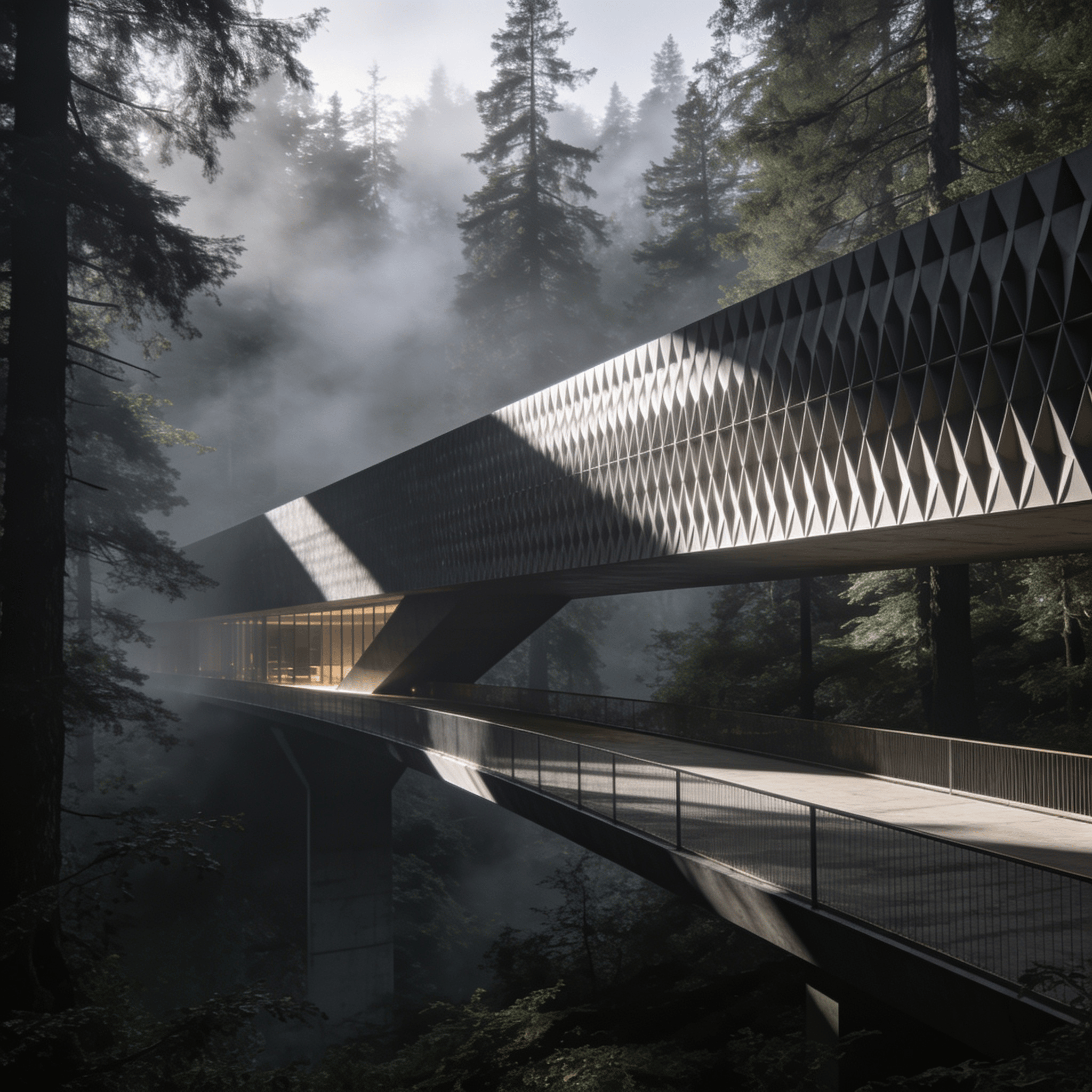 Bridge with Parametric Facade — Misty Forest