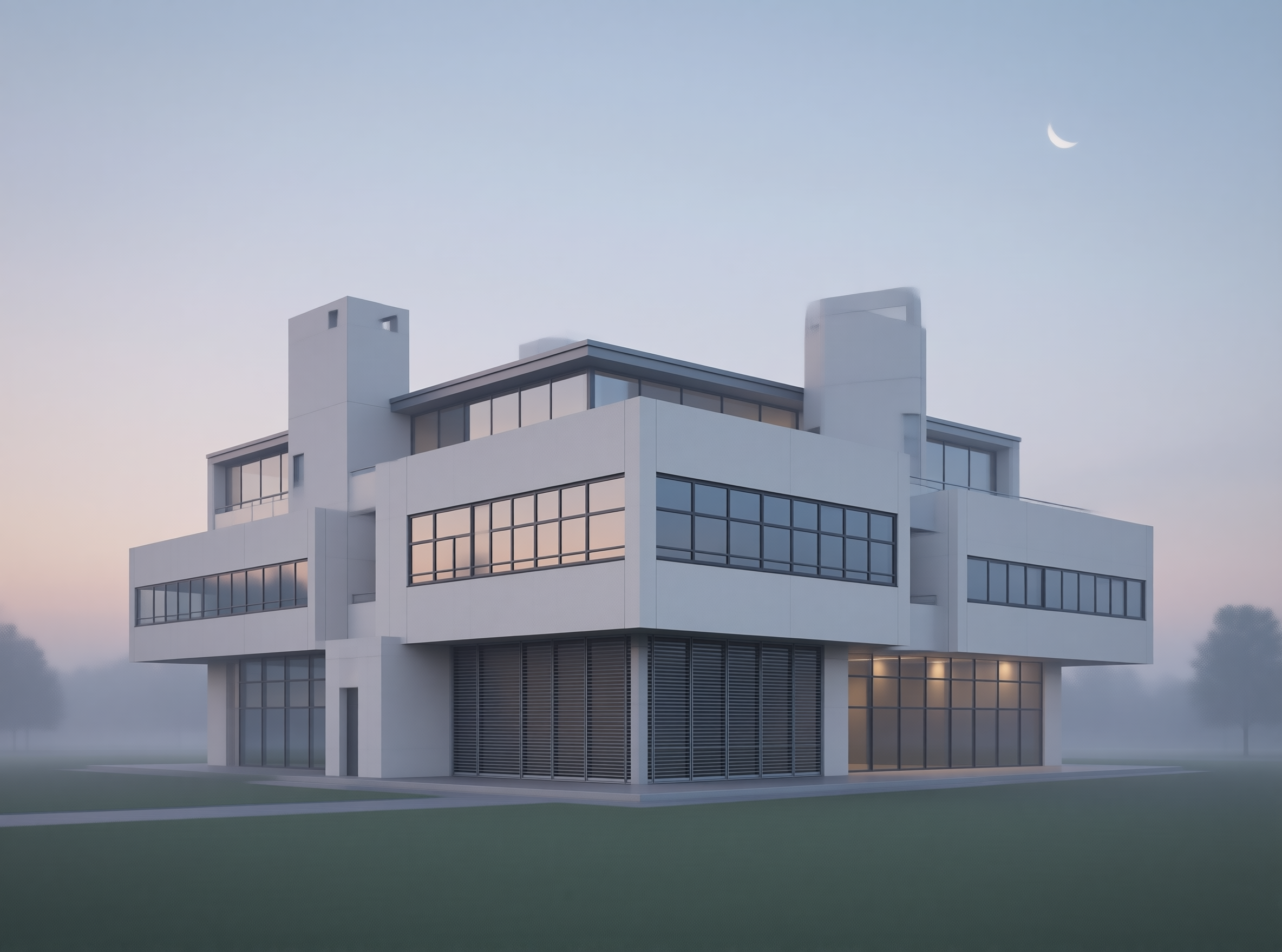 Modern White Villa Architecture