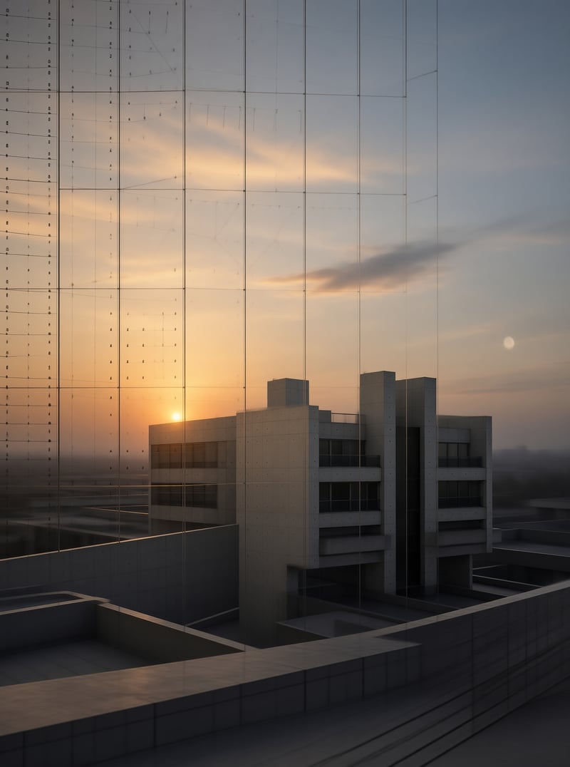 Glass Facade at Dusk
