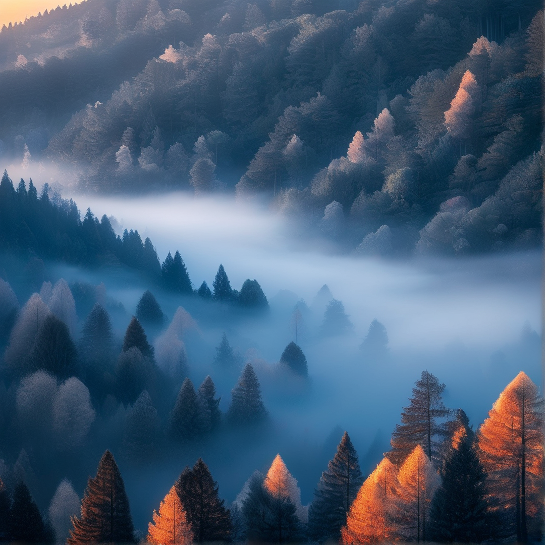 Misty Forest Sunrise
