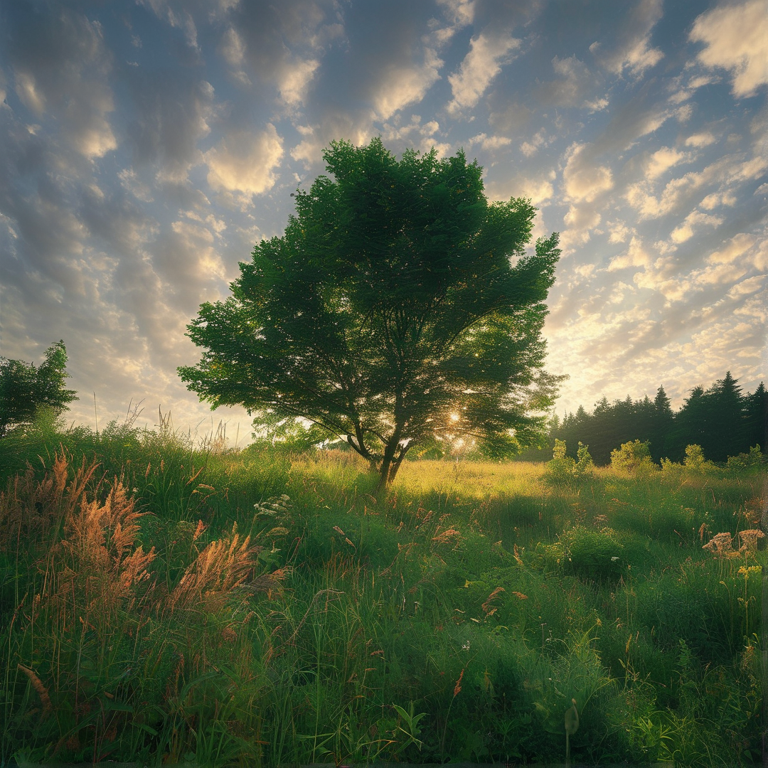 Solitary Tree in Golden Light